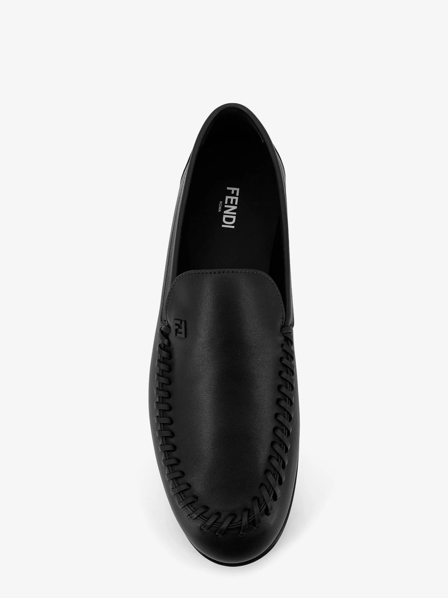 Leather loafers with metal FF logo.webp