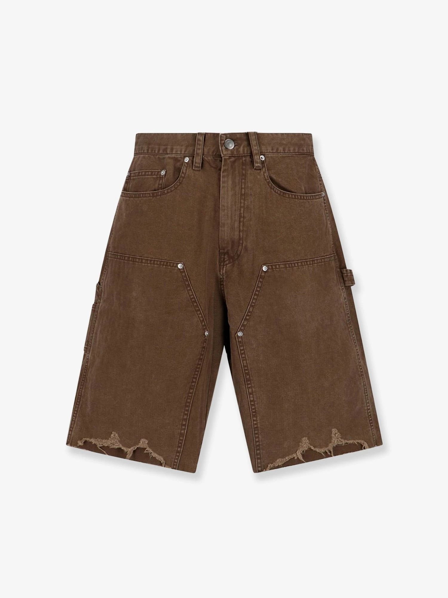 Cargo cotton bermuda shorts with distressed effect.webp