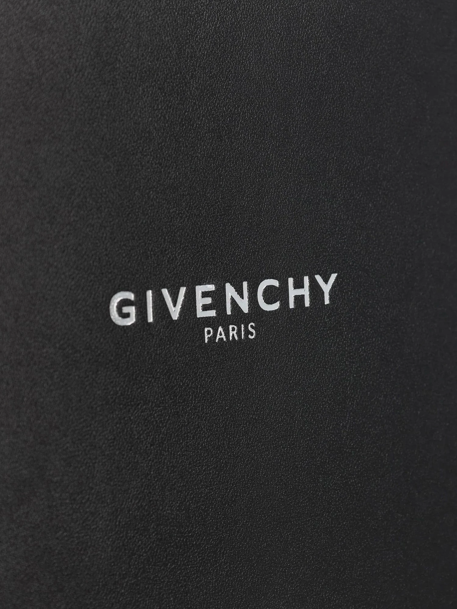 Leather clutch bag with lettering logo on the front.webp