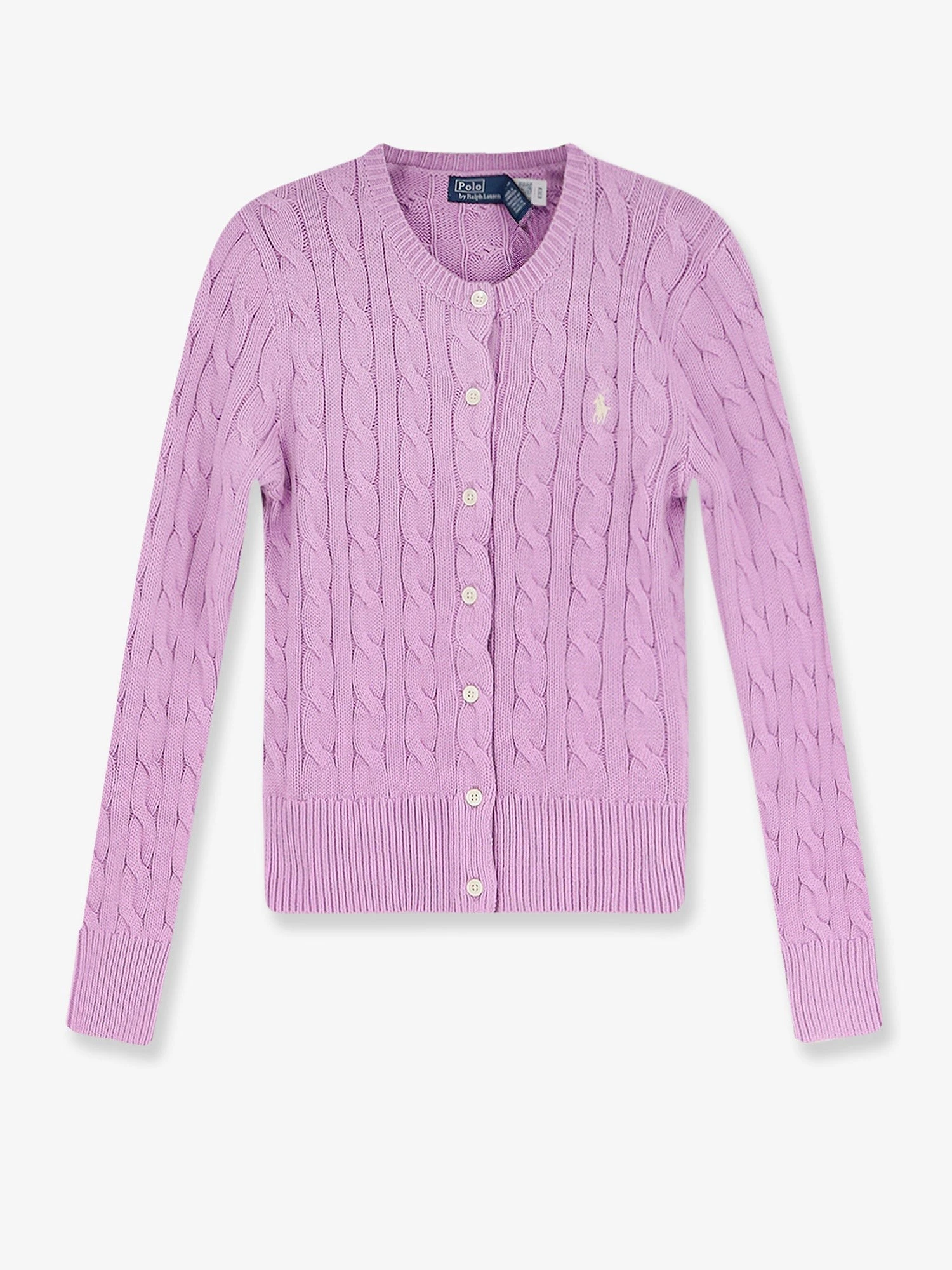 Cotton cardigan with contrasting logo.webp