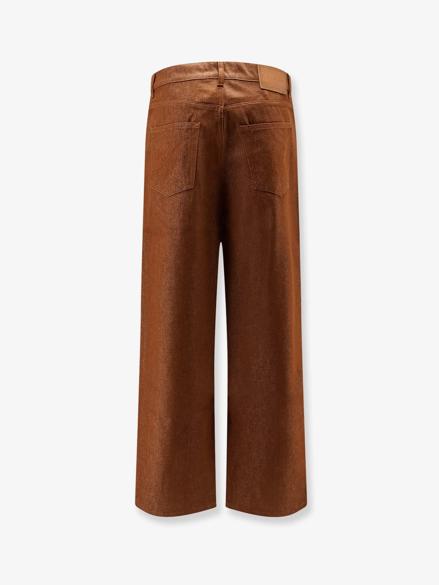 Baggy brown denim trousers.webp