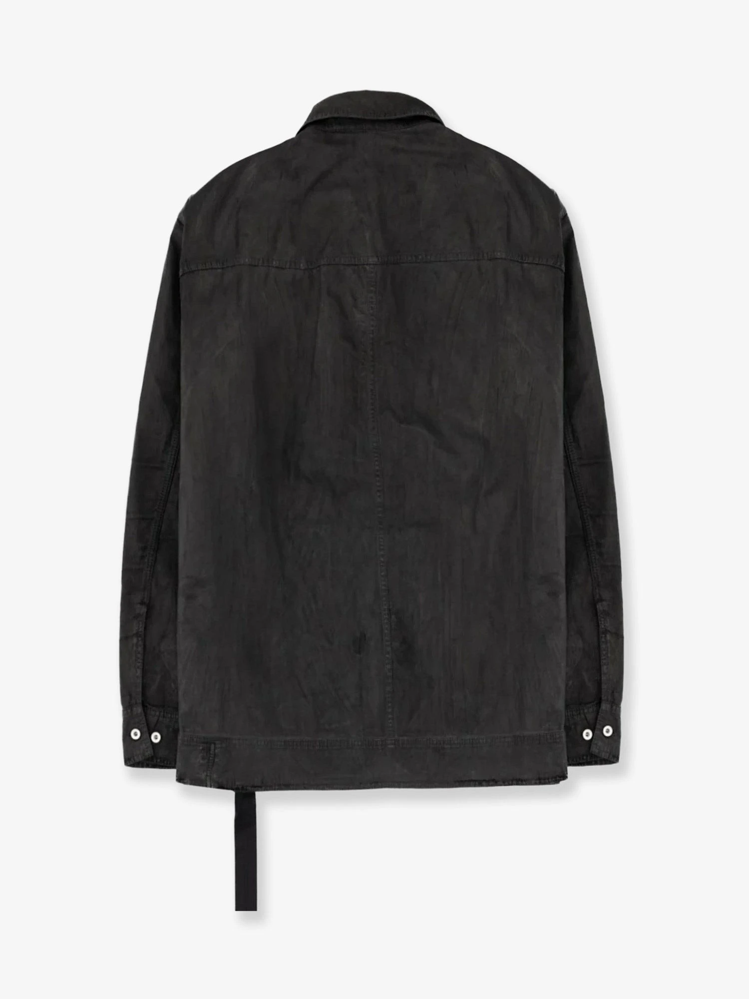Waxed black denim jacket.webp
