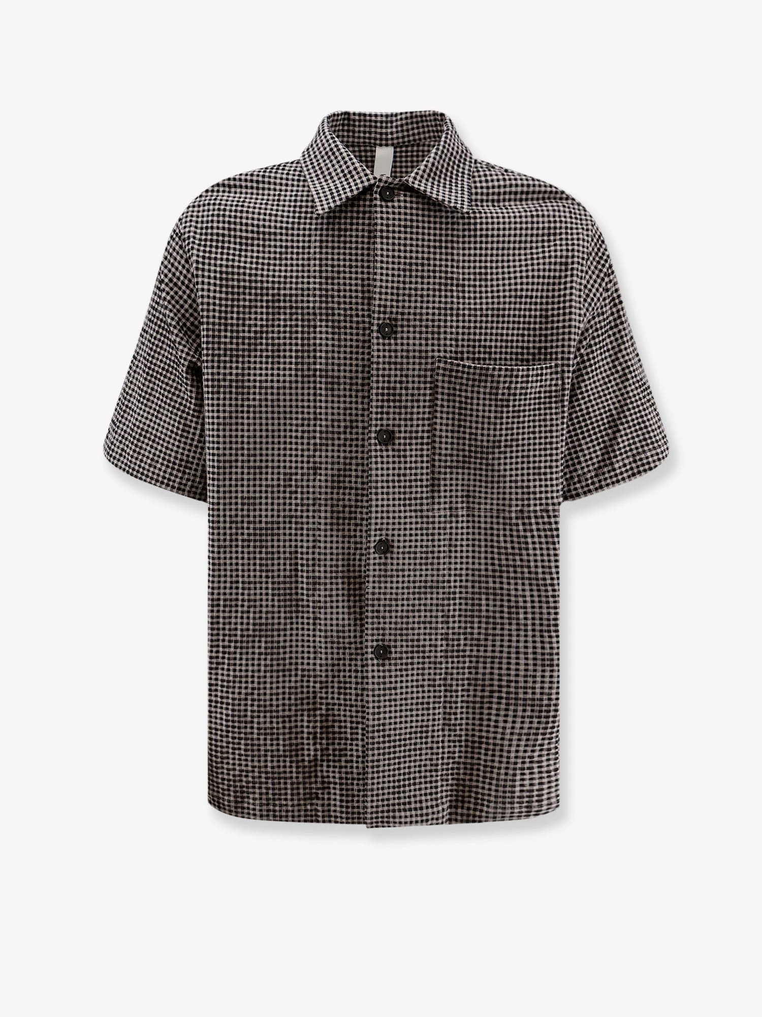 Cotton blend shirt with checked pattern.webp