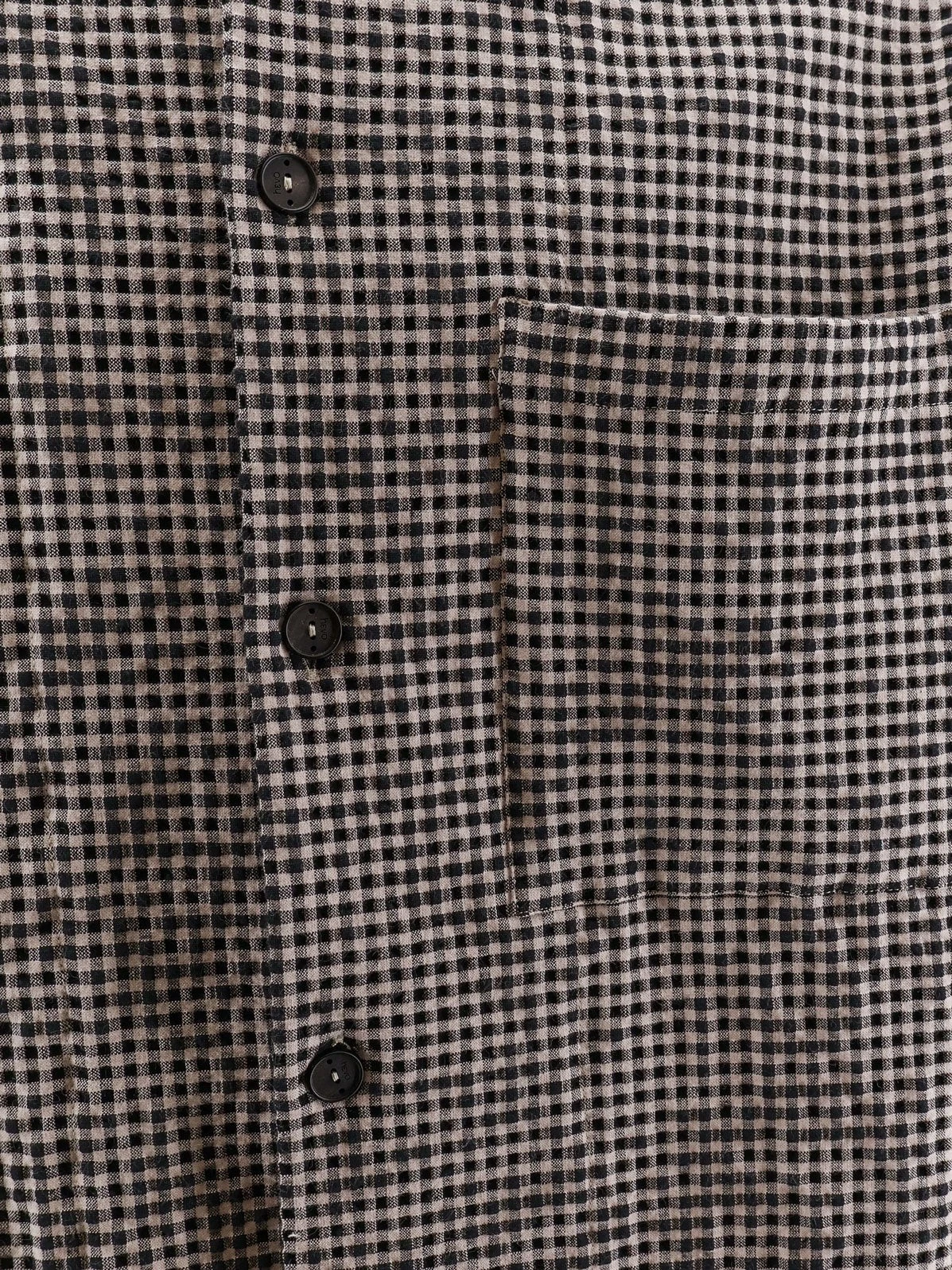 Cotton blend shirt with checked pattern.webp