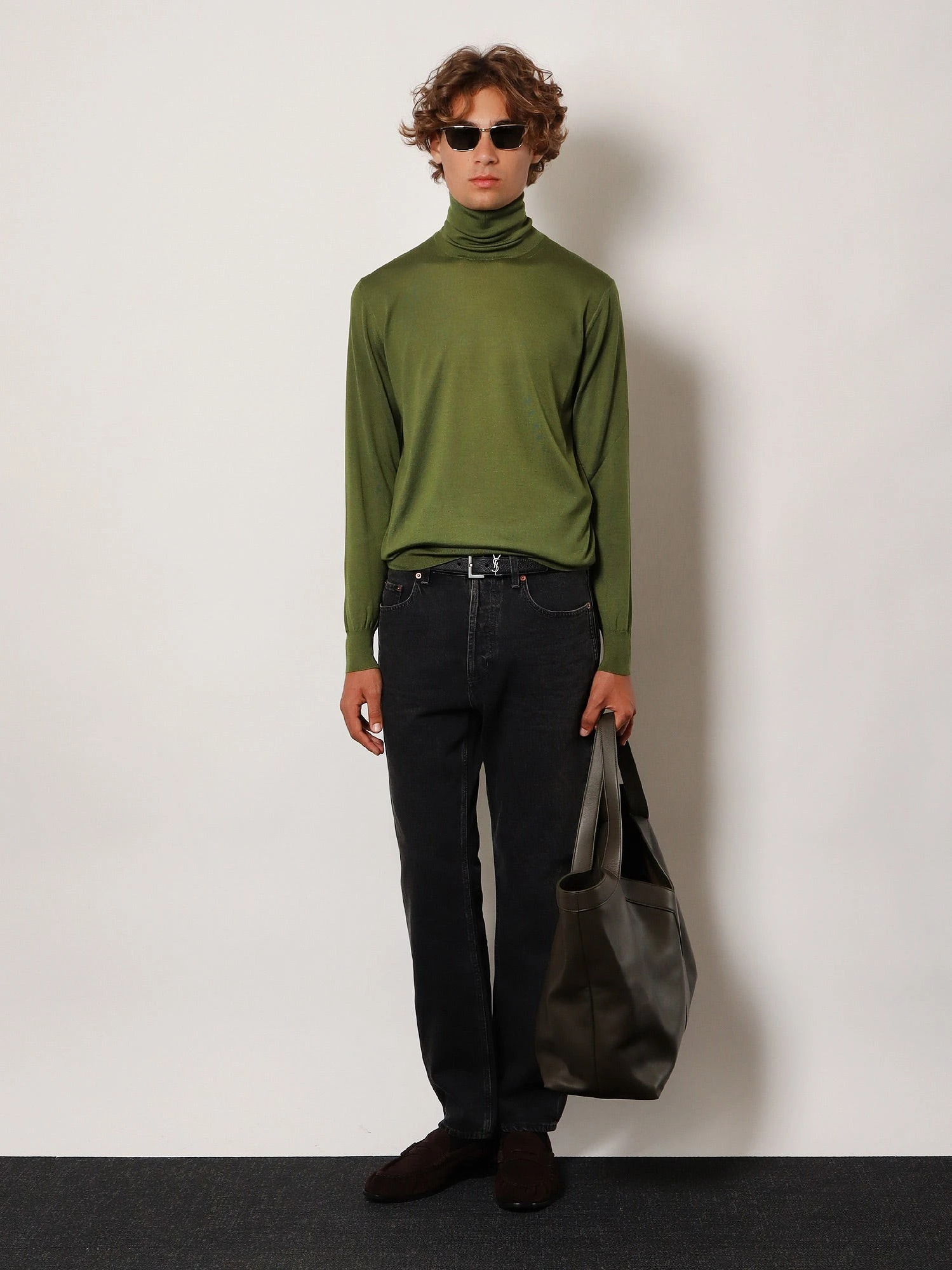Cashmere, wool and silk turtleneck sweater.webp