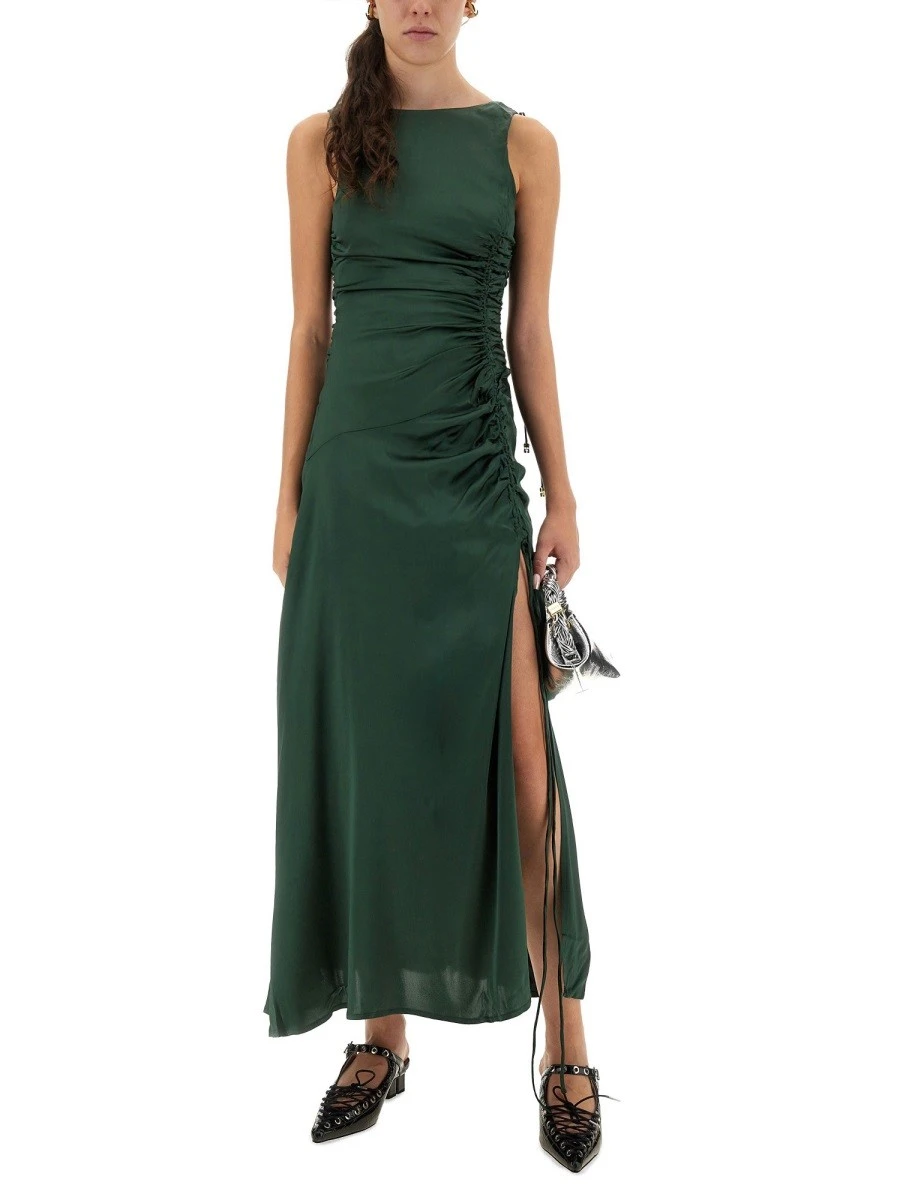 GATHERED SATIN DRESS.webp