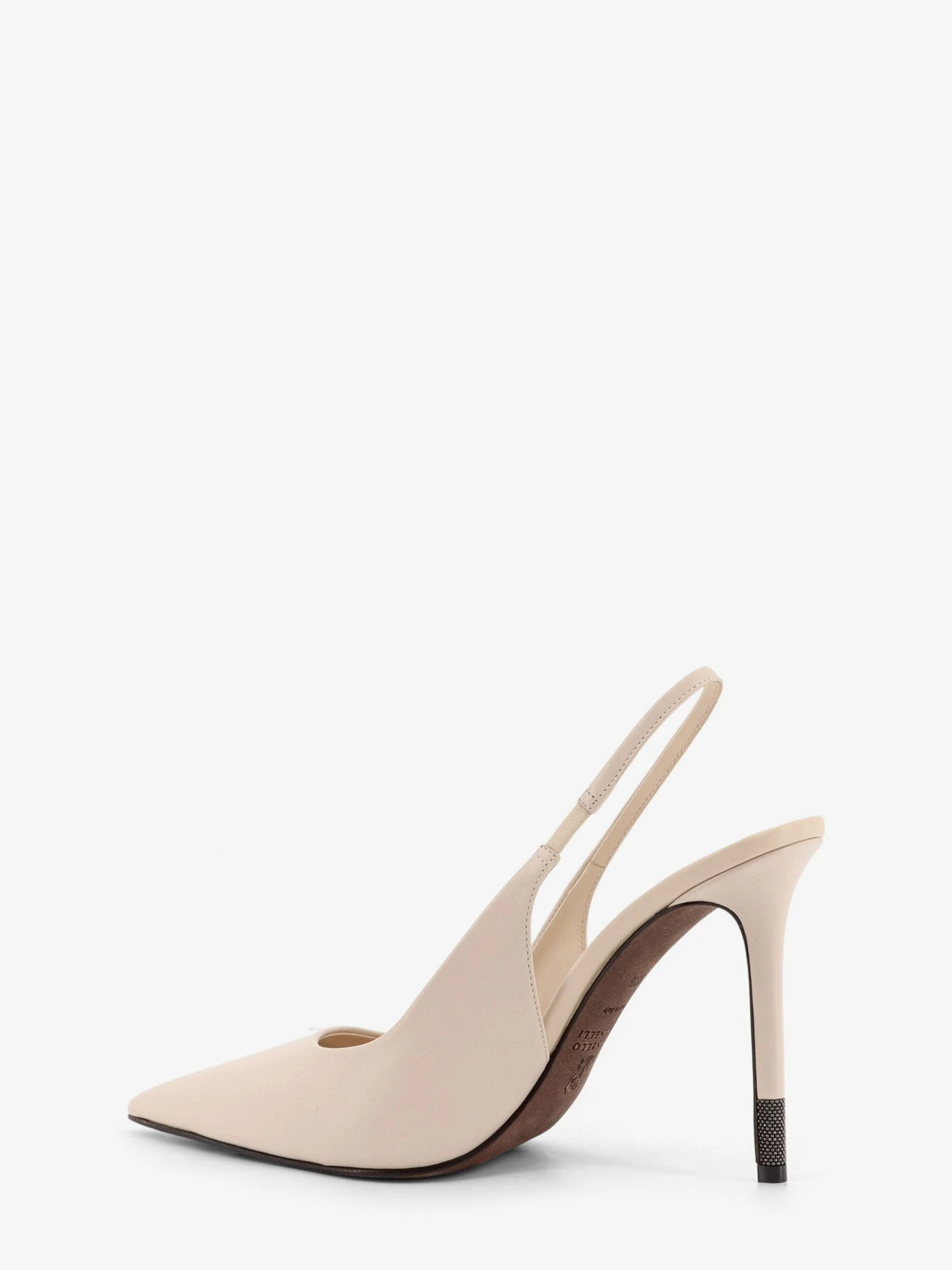 Leather pumps with Monili detail on the heel.webp