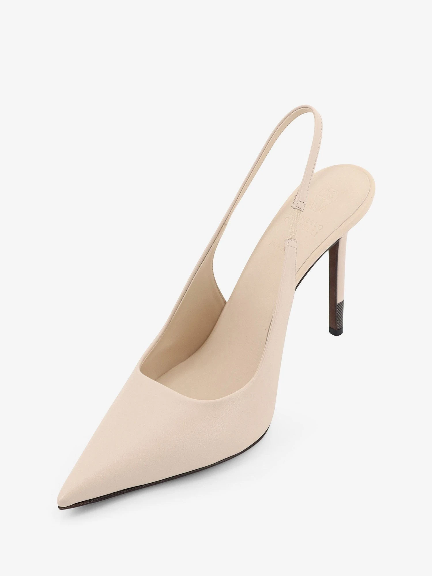Leather pumps with Monili detail on the heel.webp