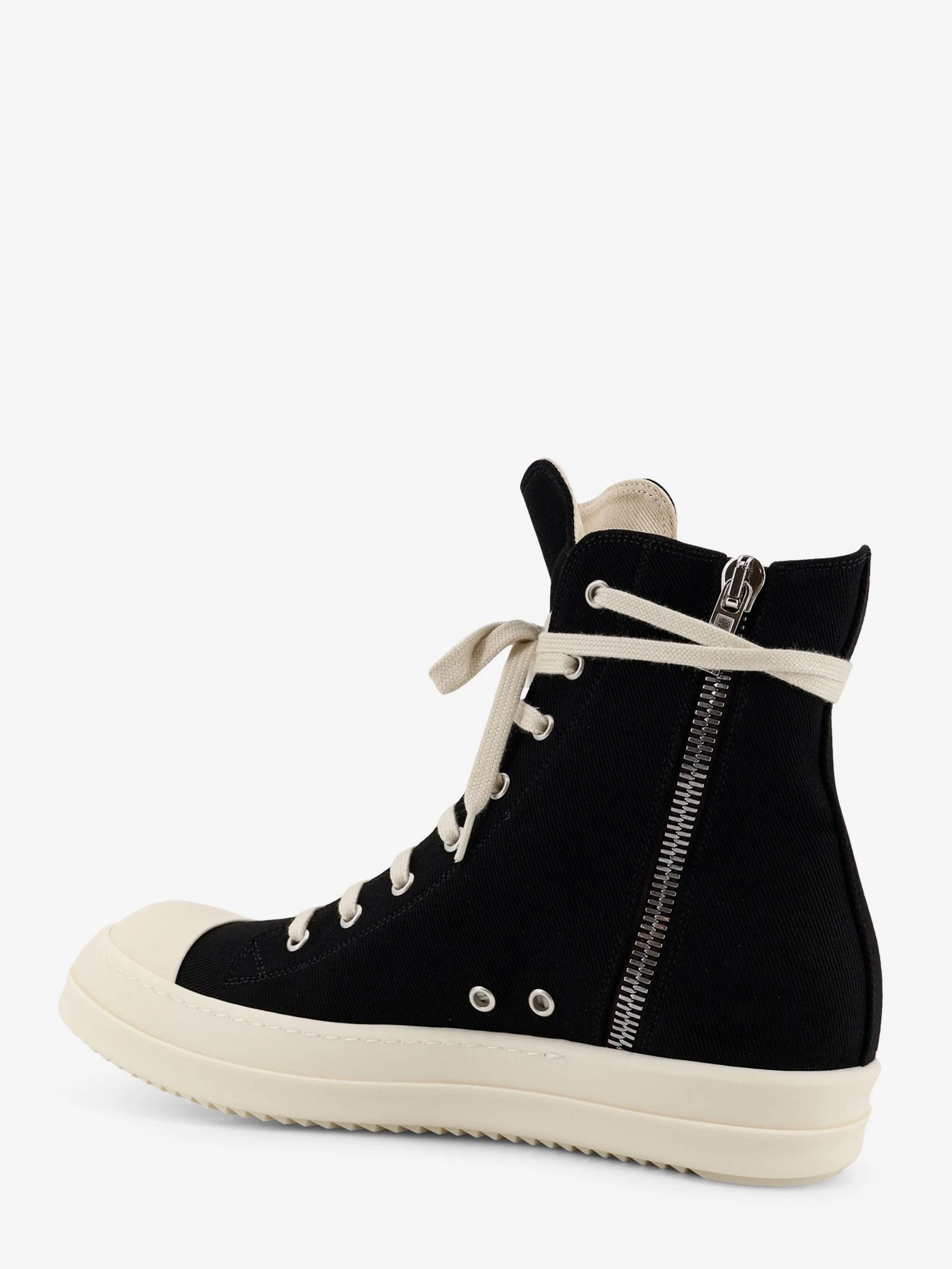 Denim sneakers with side embroidered logo.webp