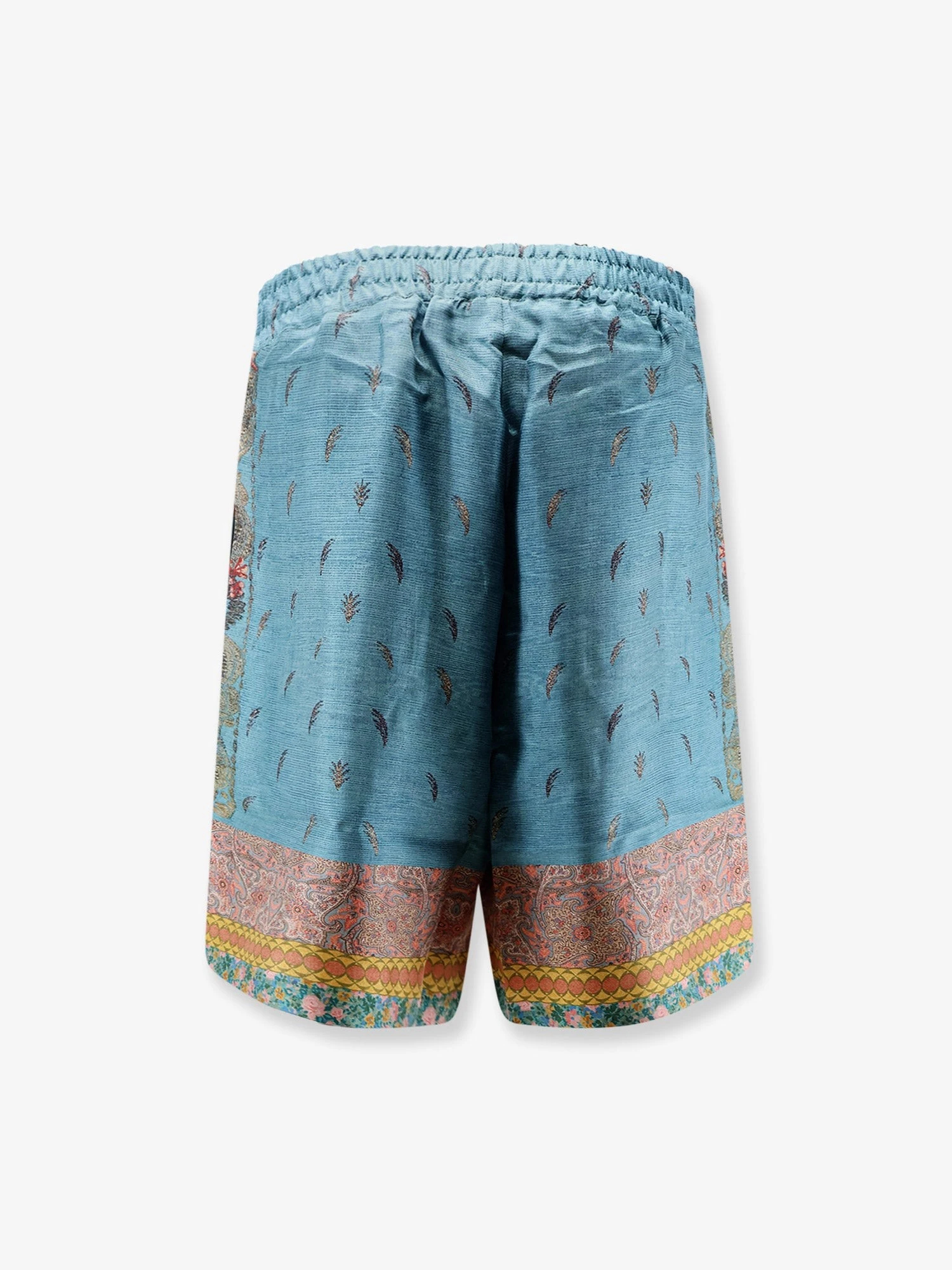 Silk bermuda shorts with floral print.webp