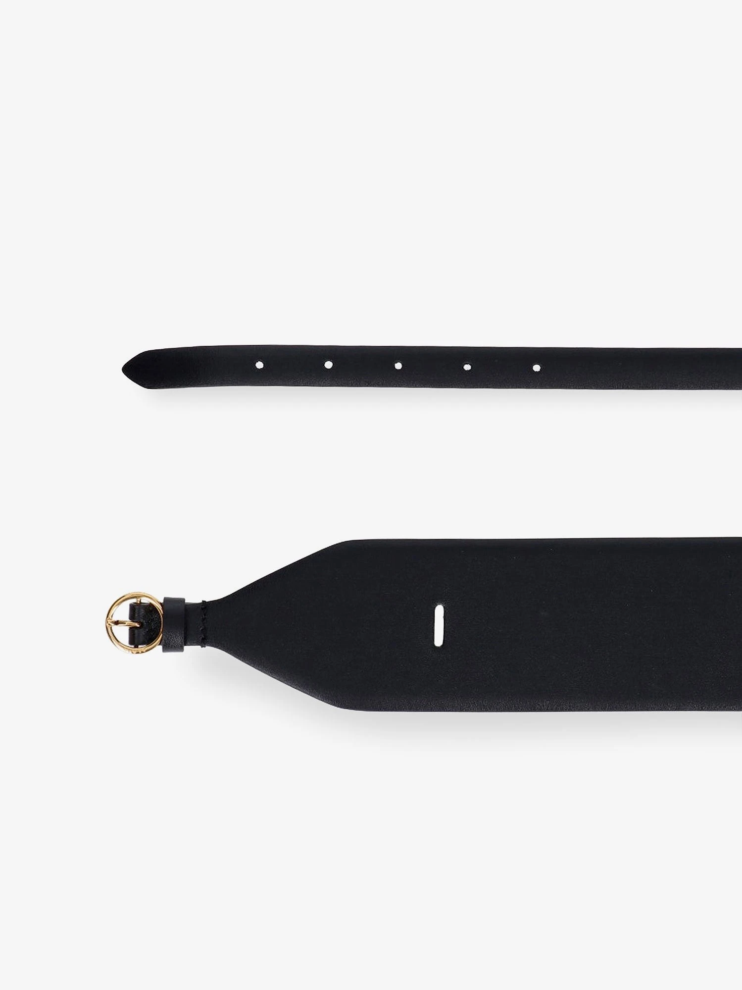 Maxi leather belt with metal buckle.webp