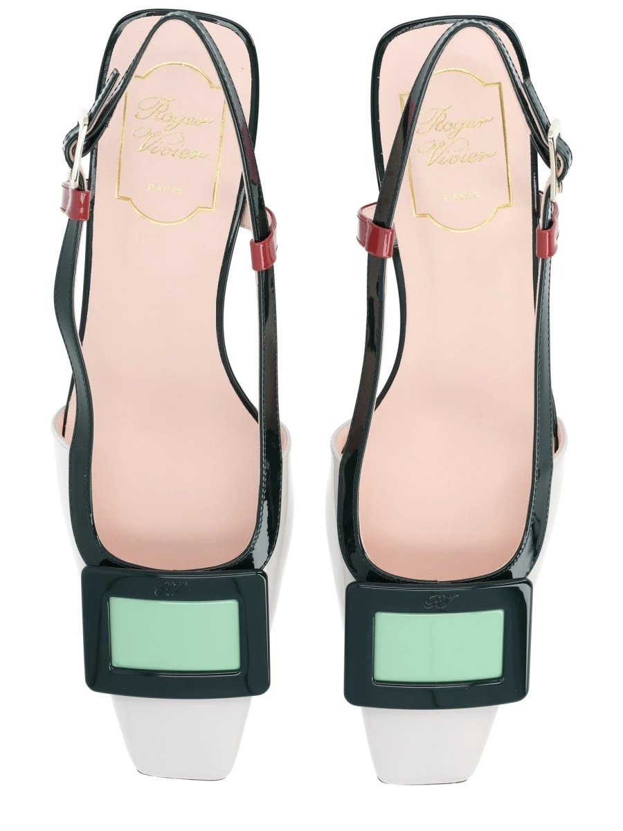 "LACQUERED" SLINGBACK PUMPS