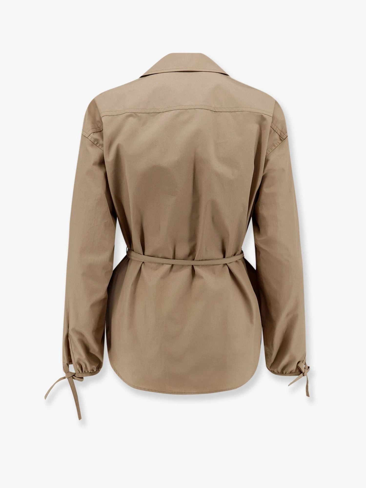 Cotton shirt jacket with front embroidered logo.webp