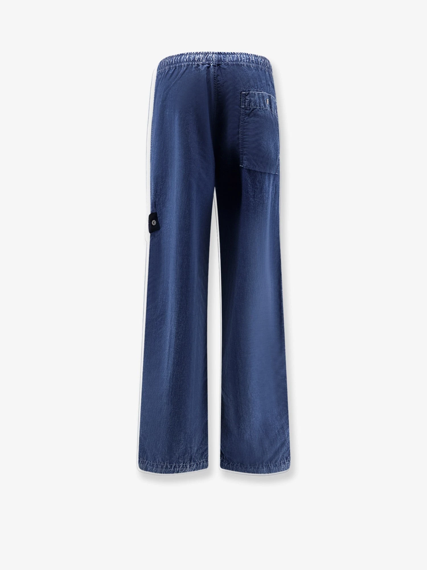 Nylon trousers with side logo patch.webp