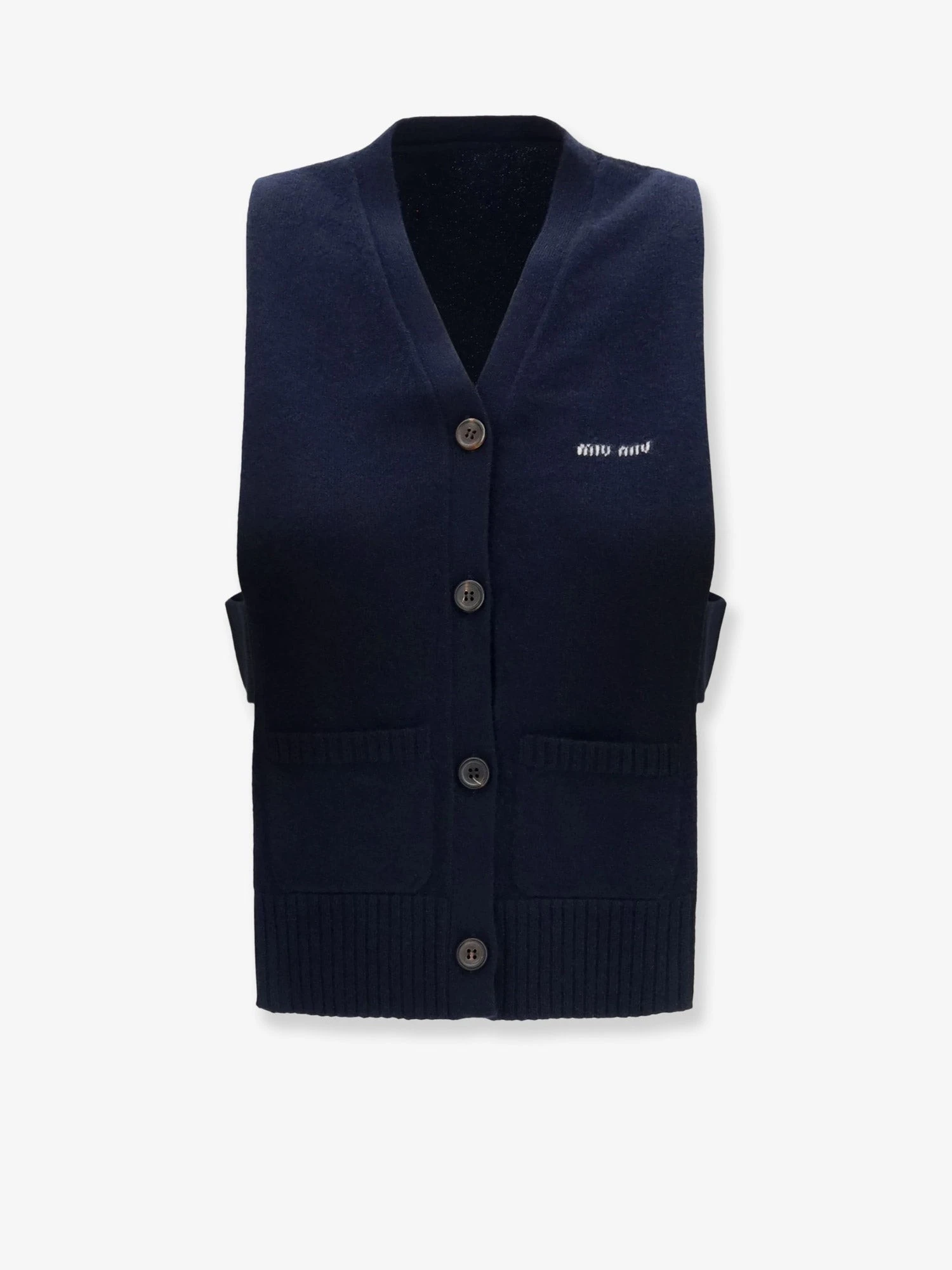 Cashmere cardigan with logo inlay.webp