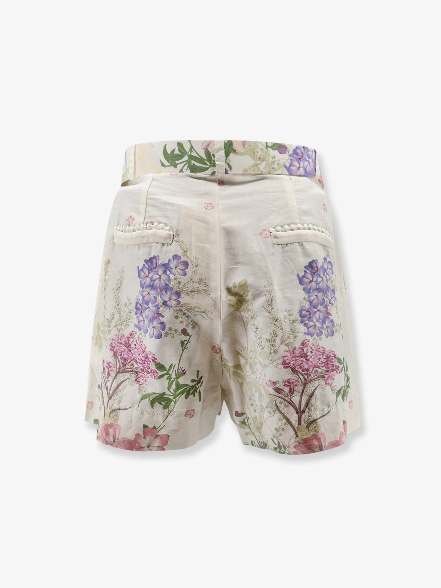 Pansy cotton blend shorts with all-over floral pattern.webp