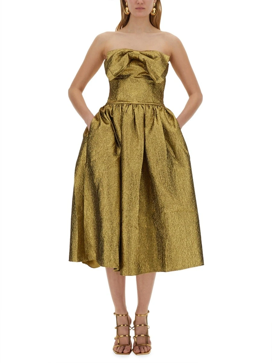 METALLIC JACQUARD MIDI DRESS.webp