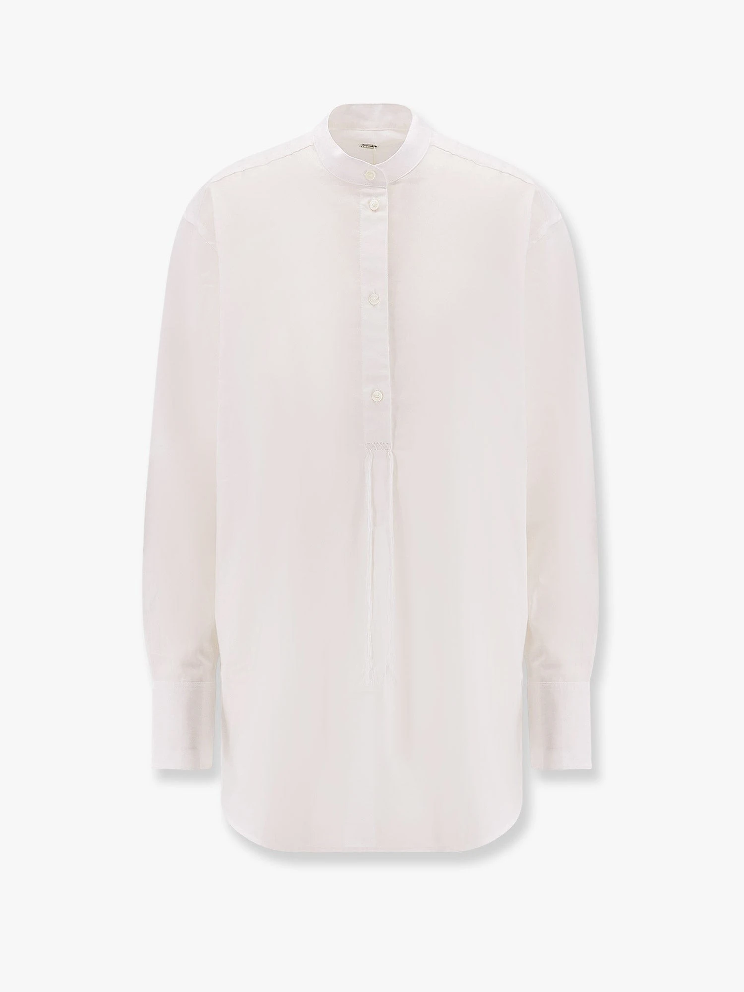 Stand collar organic cotton shirt.webp