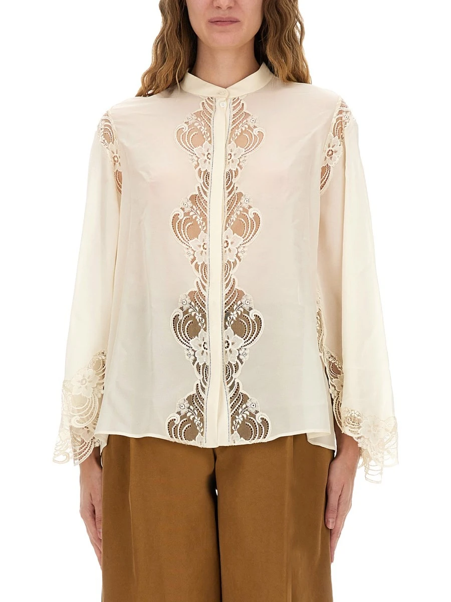FLUID SILK GEORGETTE AND LACE BLOUSE.webp
