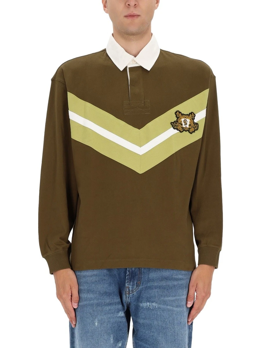 POLO SHIRT WITH COLLEGE STYLE LOGO.webp