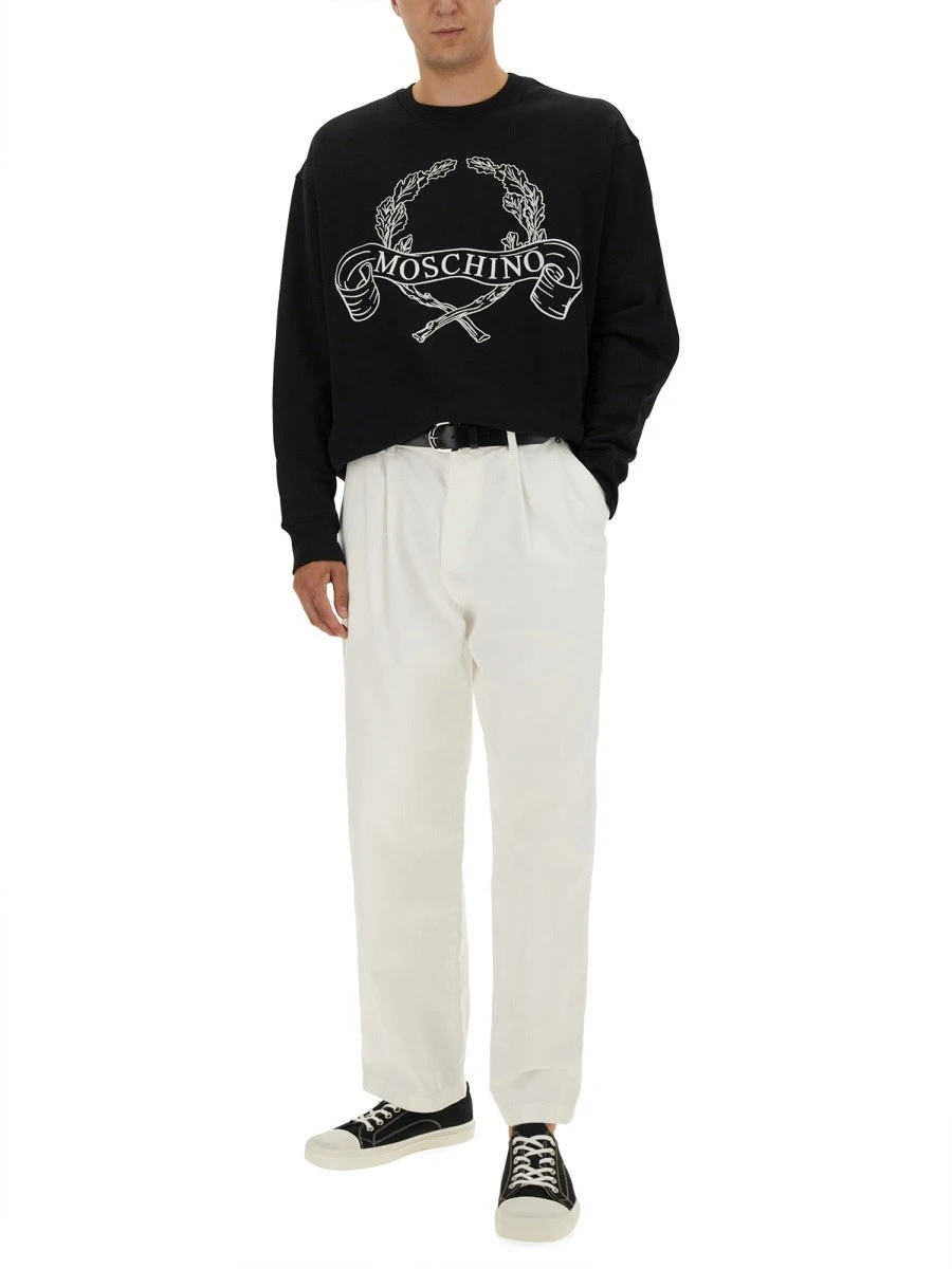 SWEATSHIRT WITH LAUREL CROWN LOGO EMBROIDERY.webp