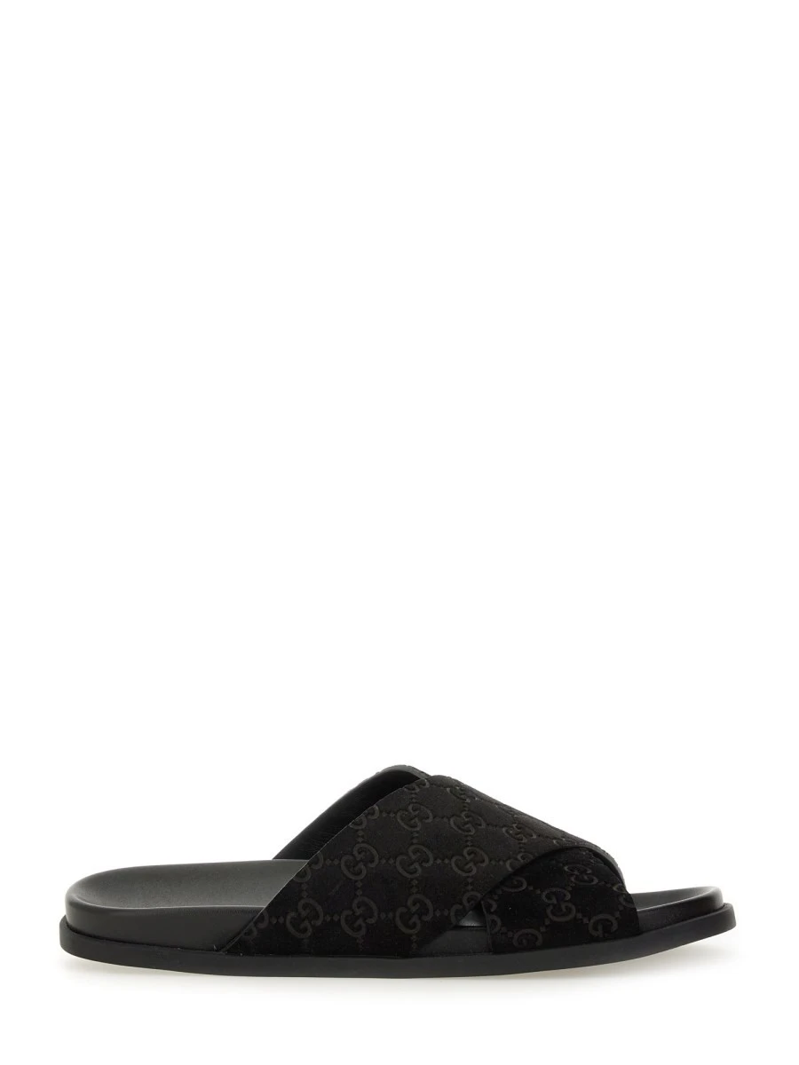 SANDAL SLIDER WITH GG PATTERN.webp