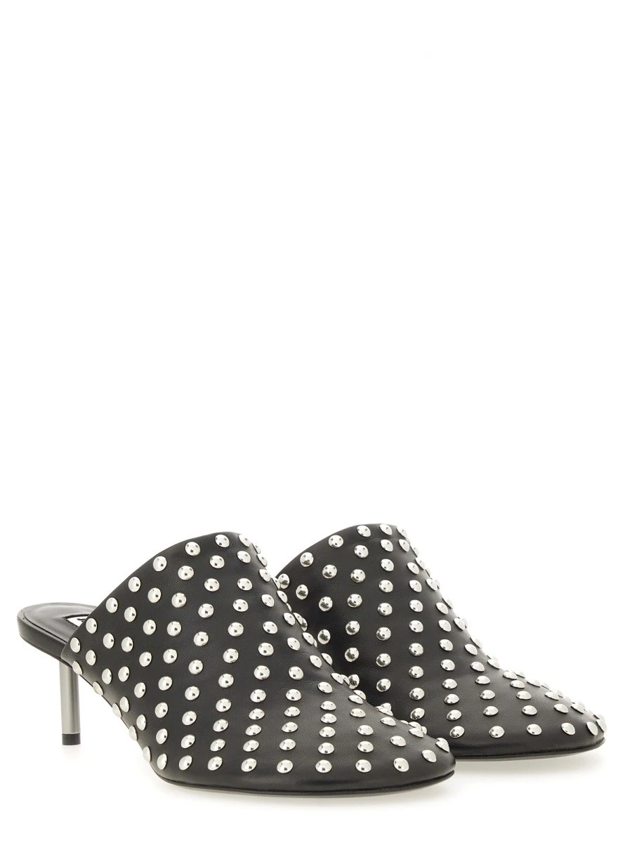NAPPA LEATHER MULES WITH STUDS