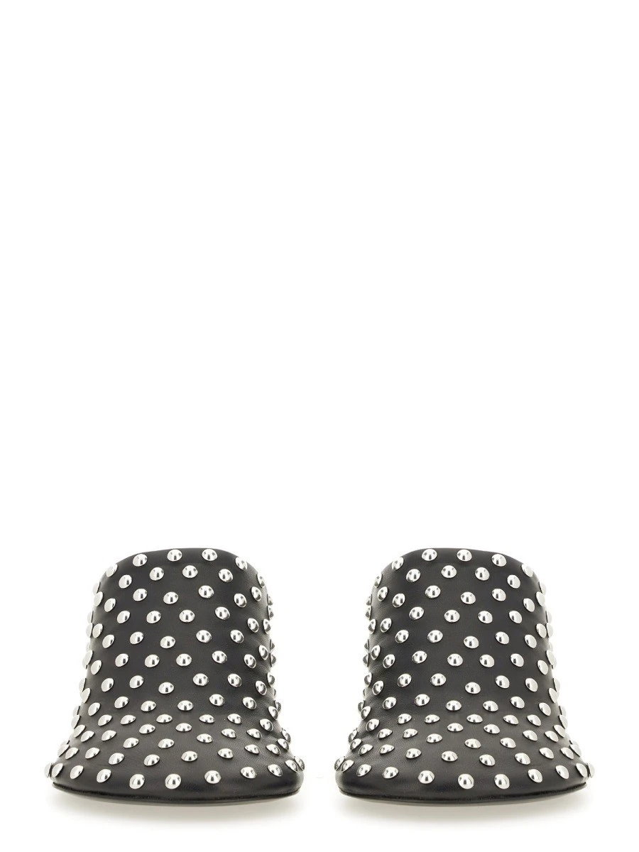NAPPA LEATHER MULES WITH STUDS