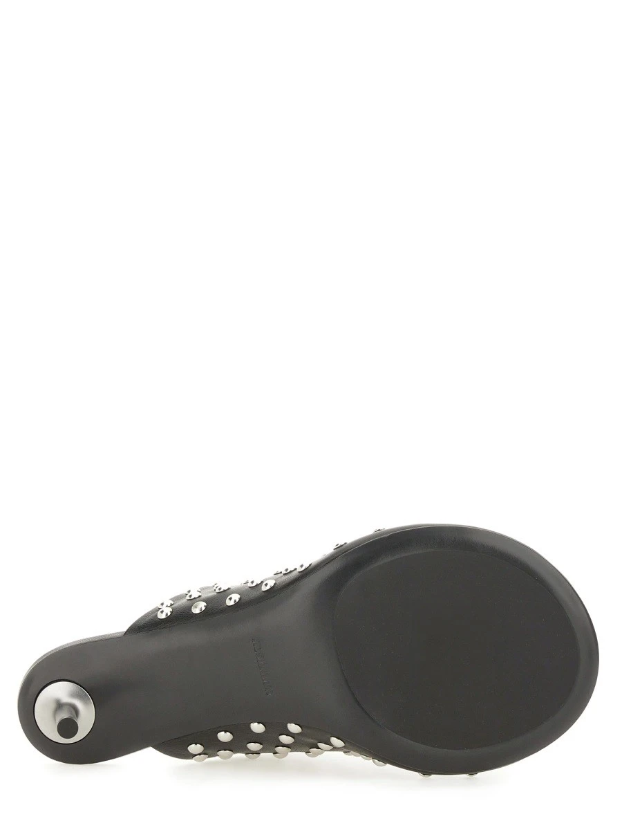 NAPPA LEATHER MULES WITH STUDS