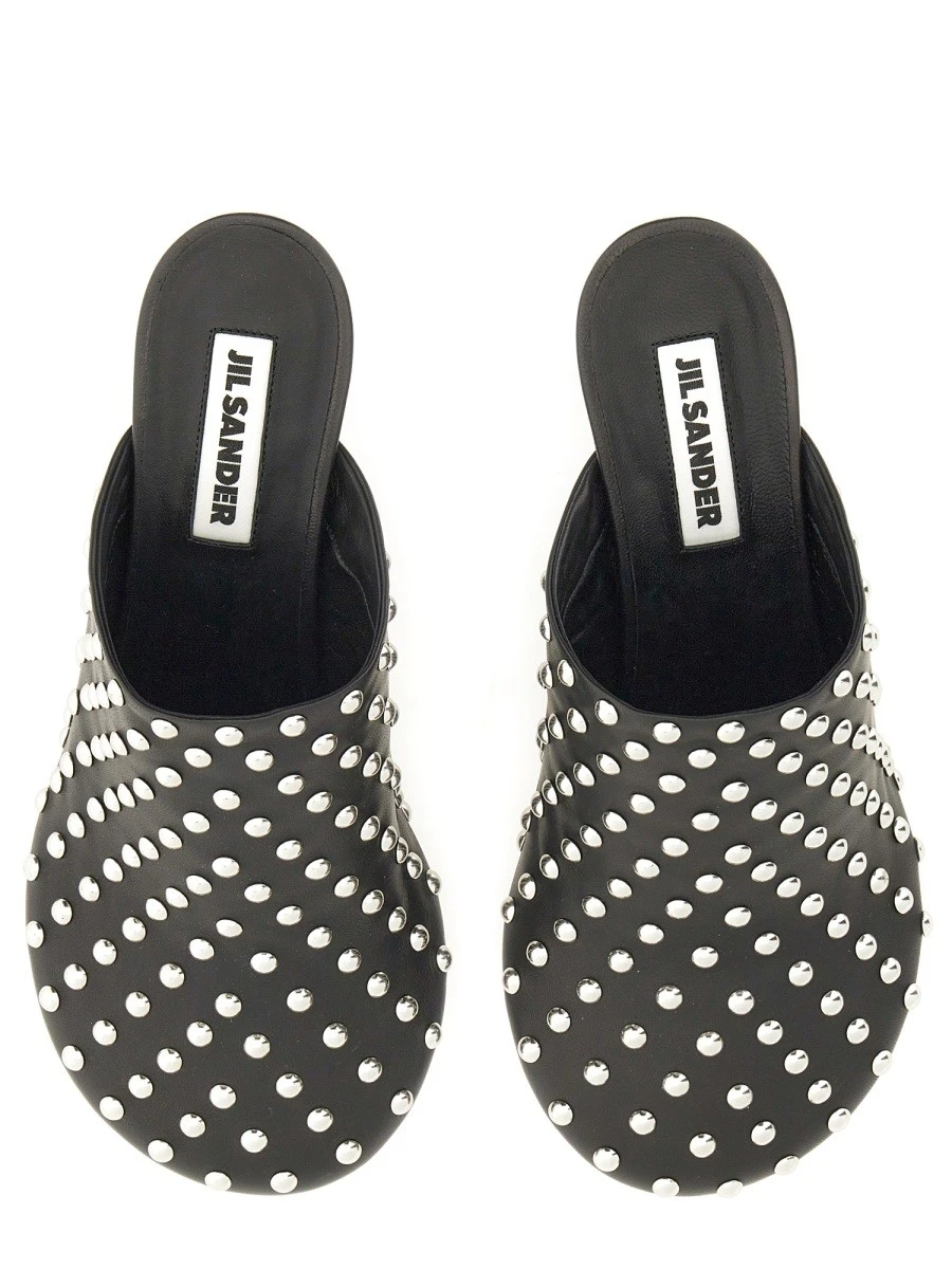 NAPPA LEATHER MULES WITH STUDS
