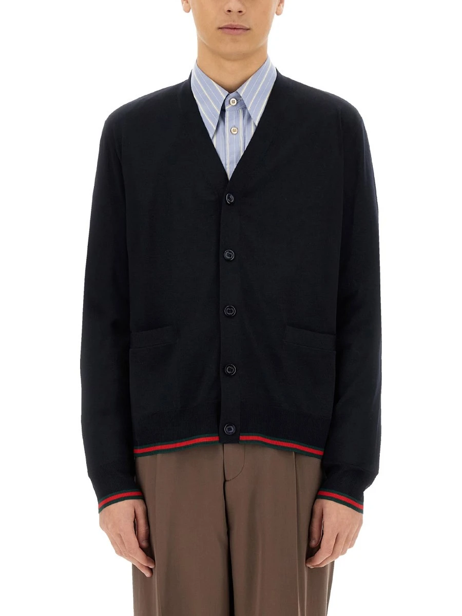 KNITTED WOOL CARDIGAN WITH WEB PATTERN.webp