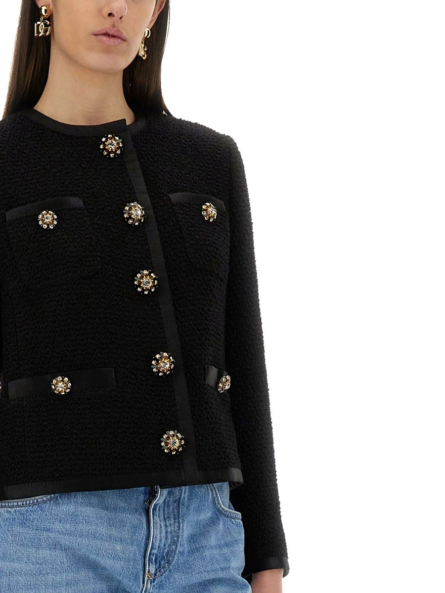 SINGLE-BREASTED TWEED BOUCLÉ SHORT JACKET.webp