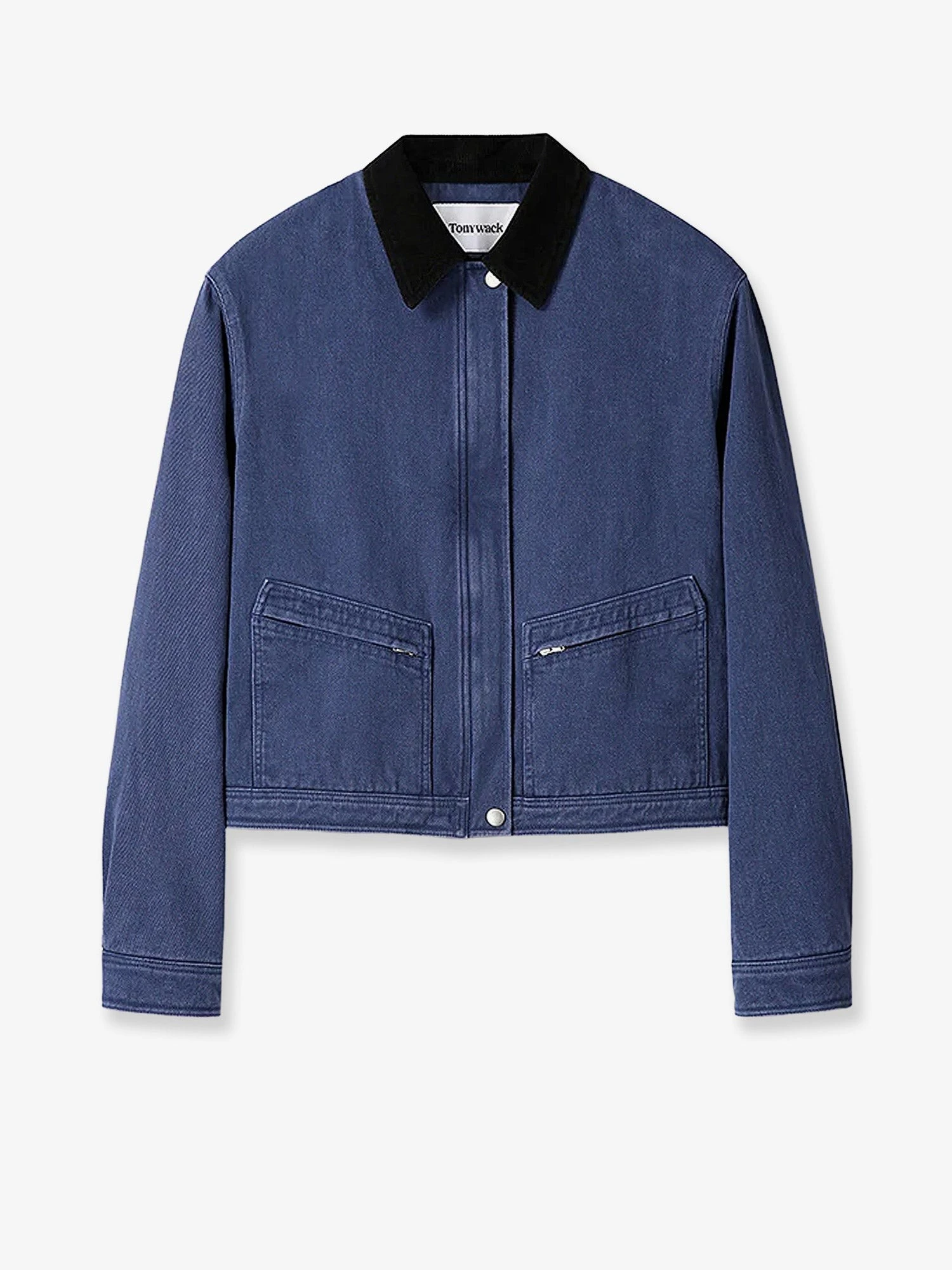 Crop fit blue denim jacket.webp