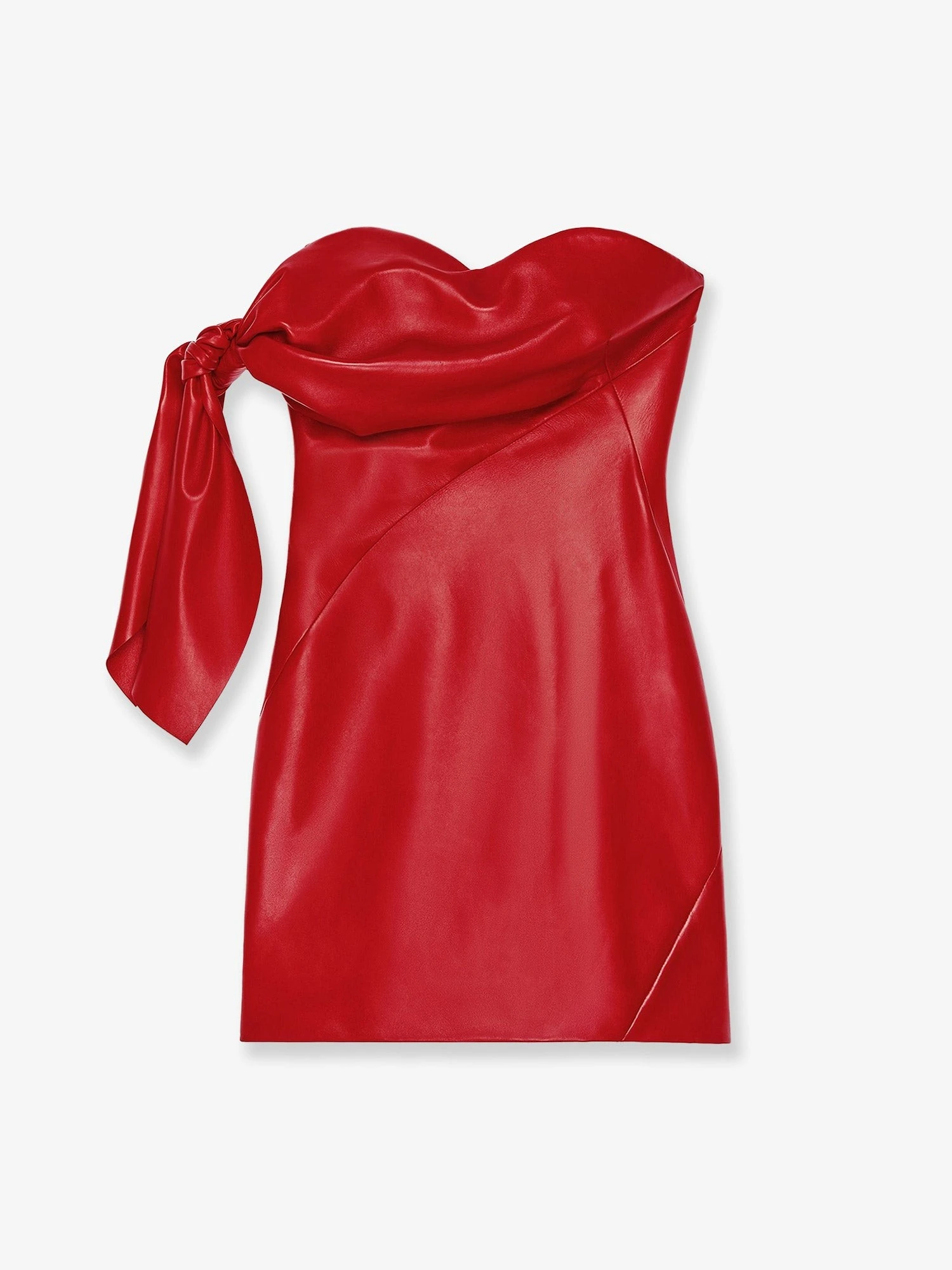 Leather bustier dress with bow detail.webp