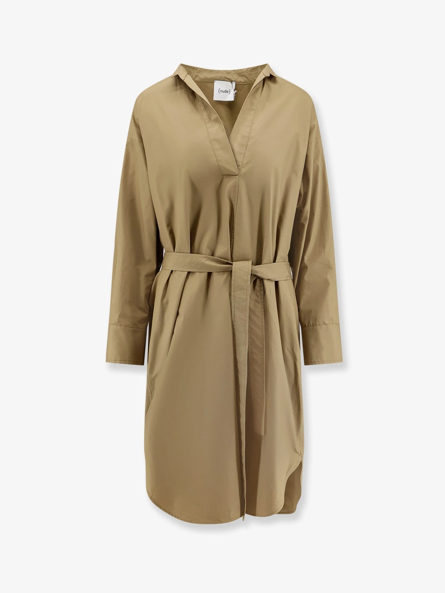 Cotton dress with belt.webp