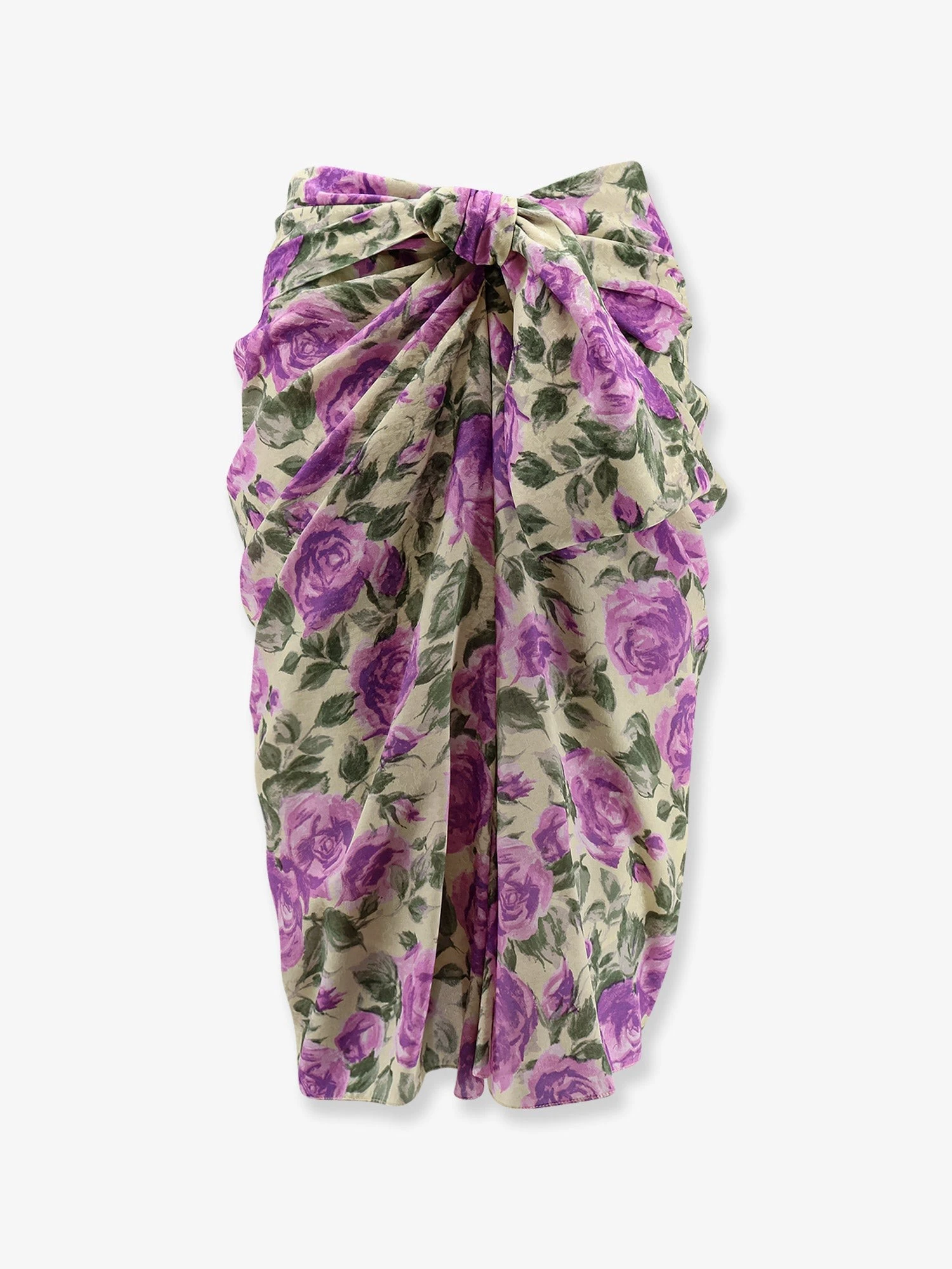Silk skirt with multicolor print.webp