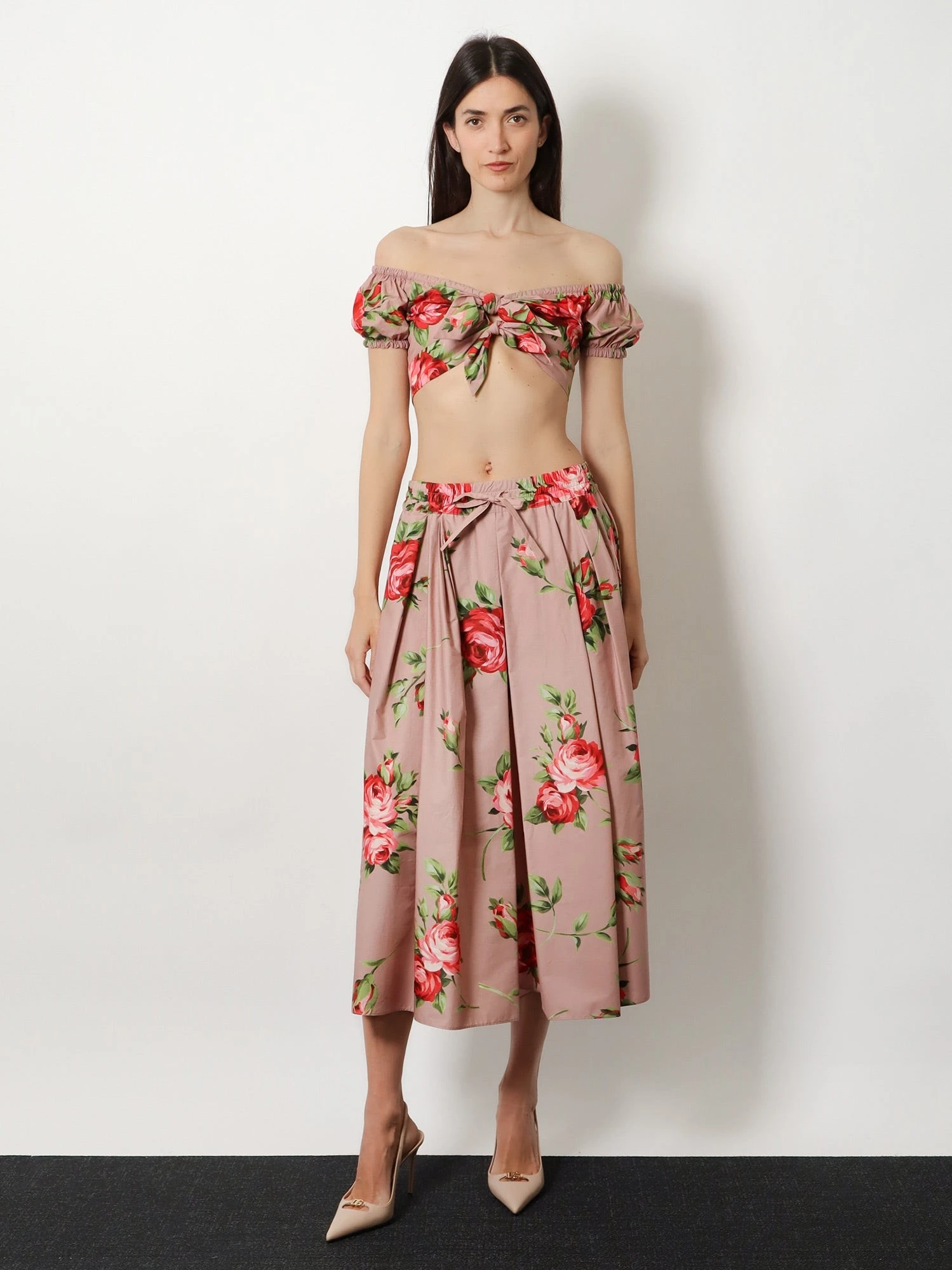 Cotton skirt with iconic print.webp