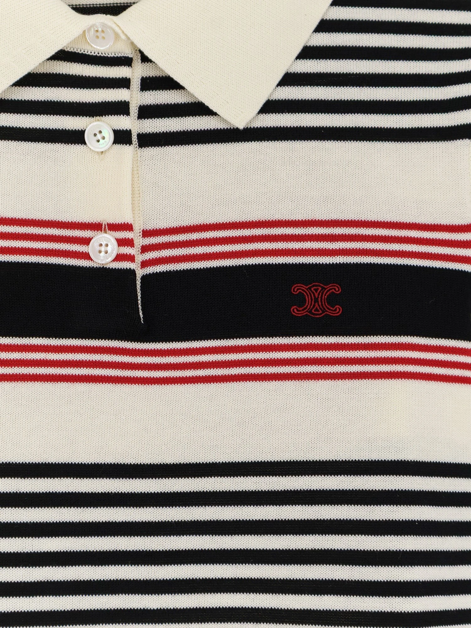 Striped cotton polo sweater.webp