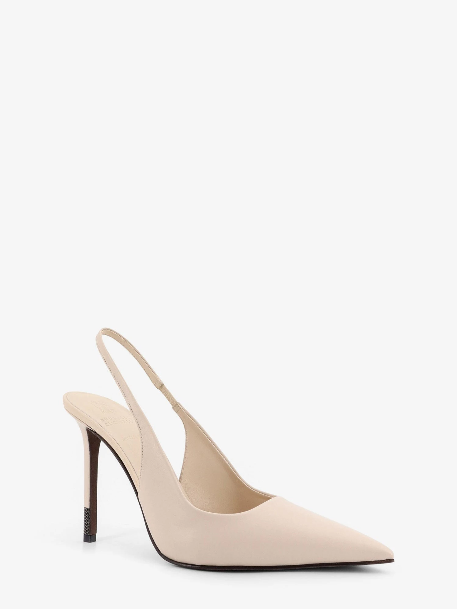 Leather pumps with Monili detail on the heel.webp