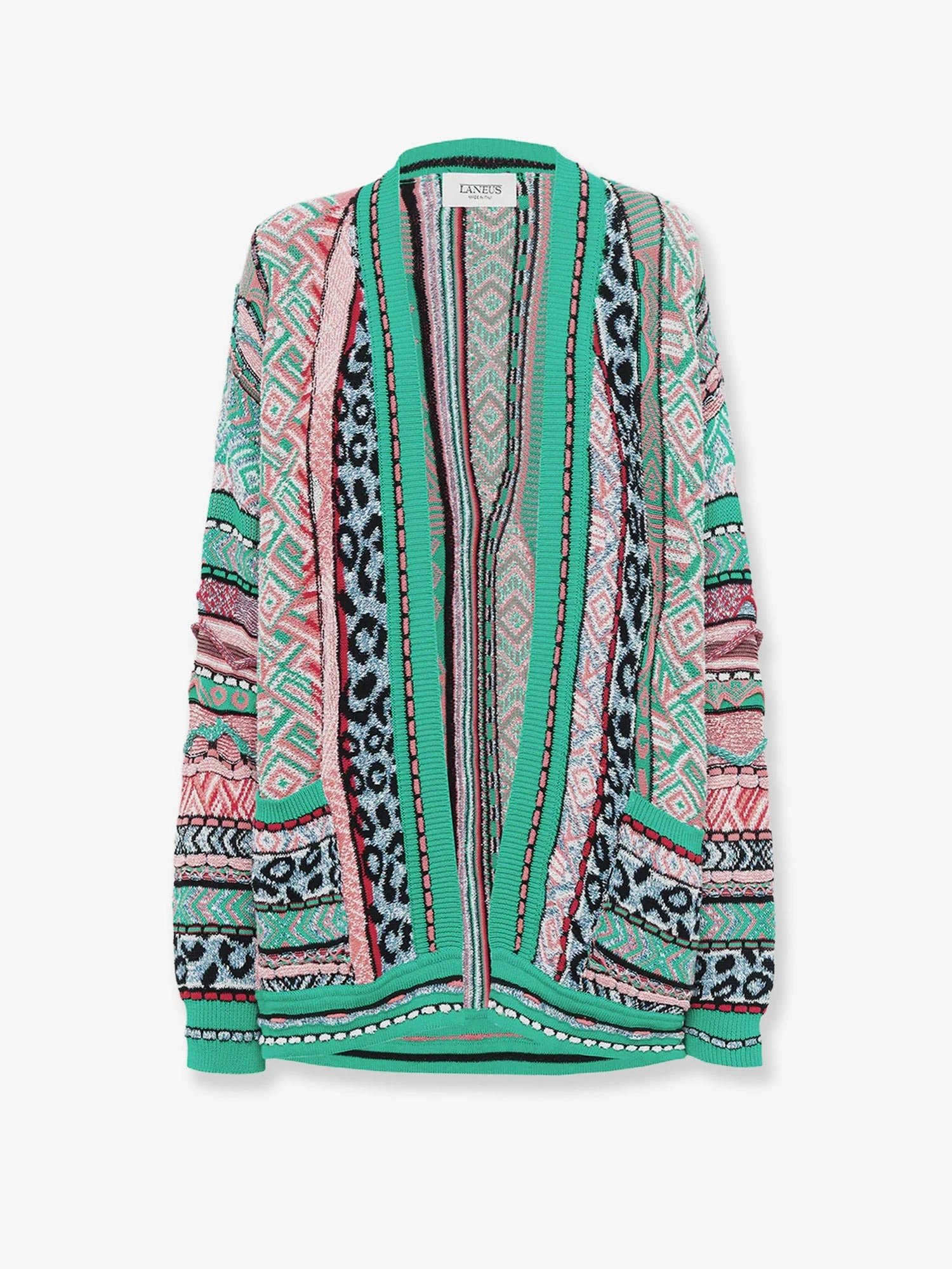 Multicolor jacquard cotton cardigan.webp