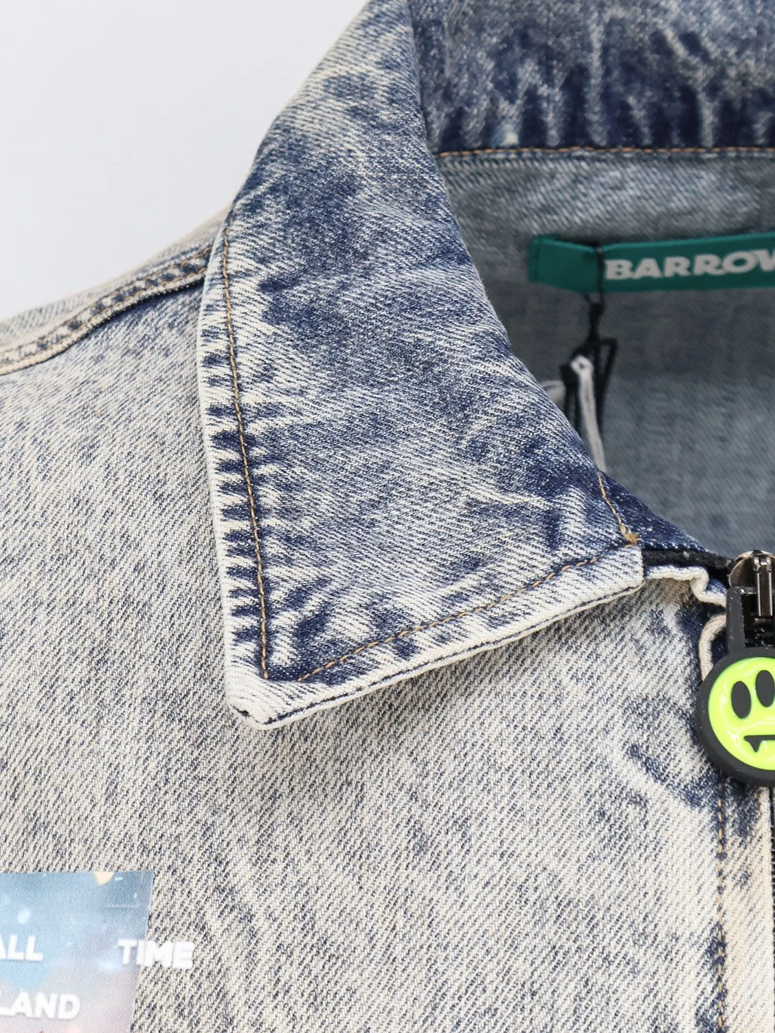 Denim jacket with front print.webp