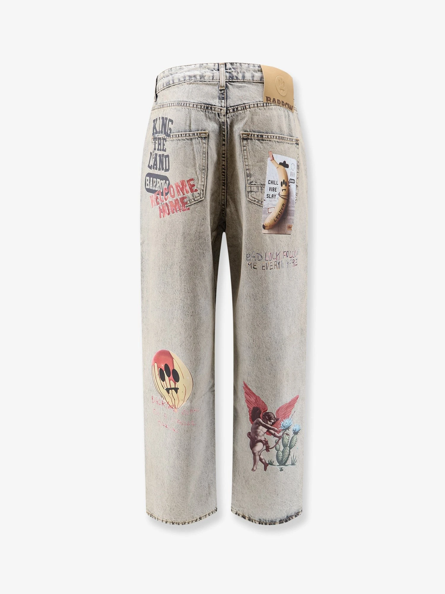 Cotton jeans with all-over print.webp