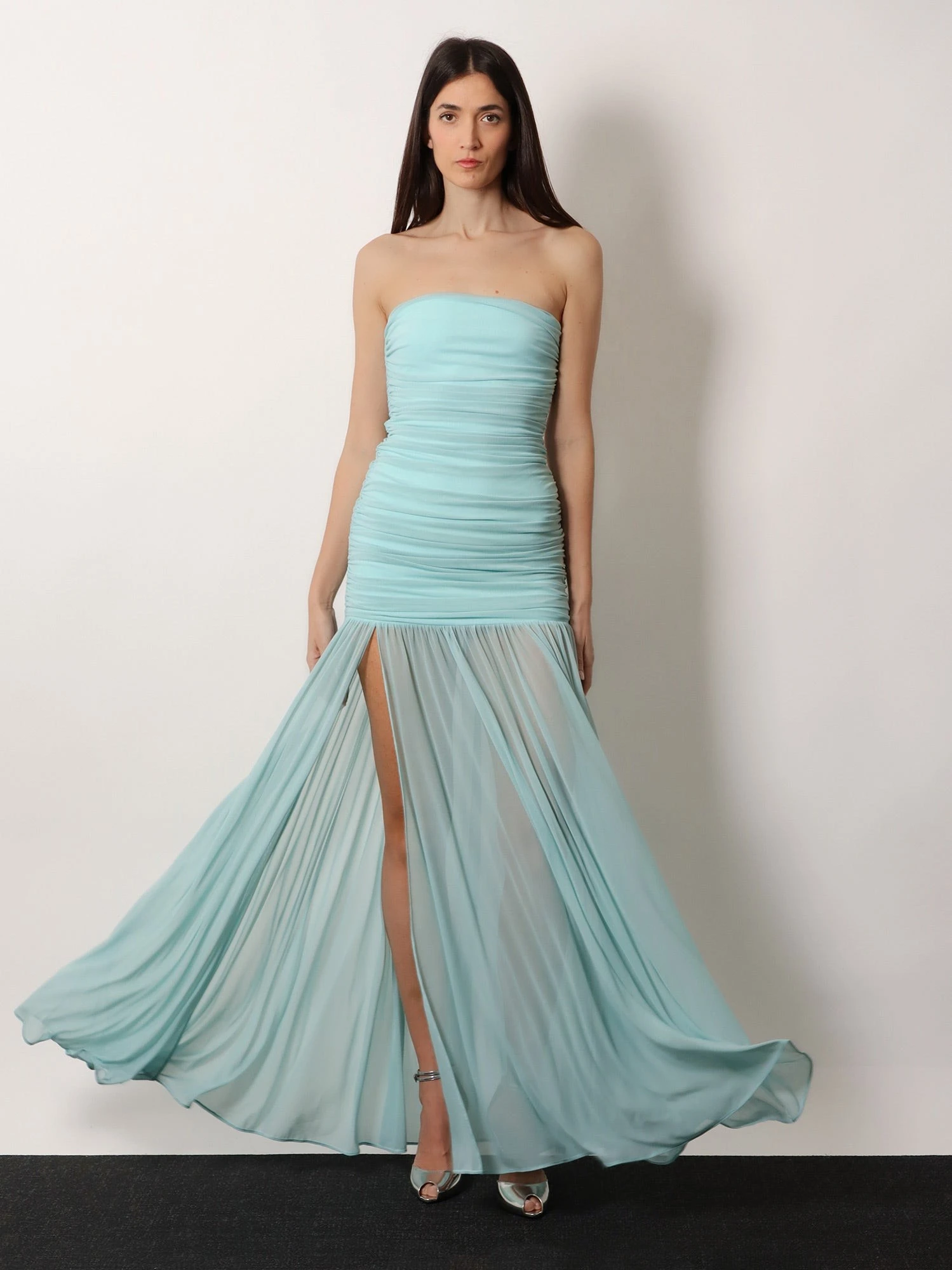Stretch fabric Adele long dress.webp