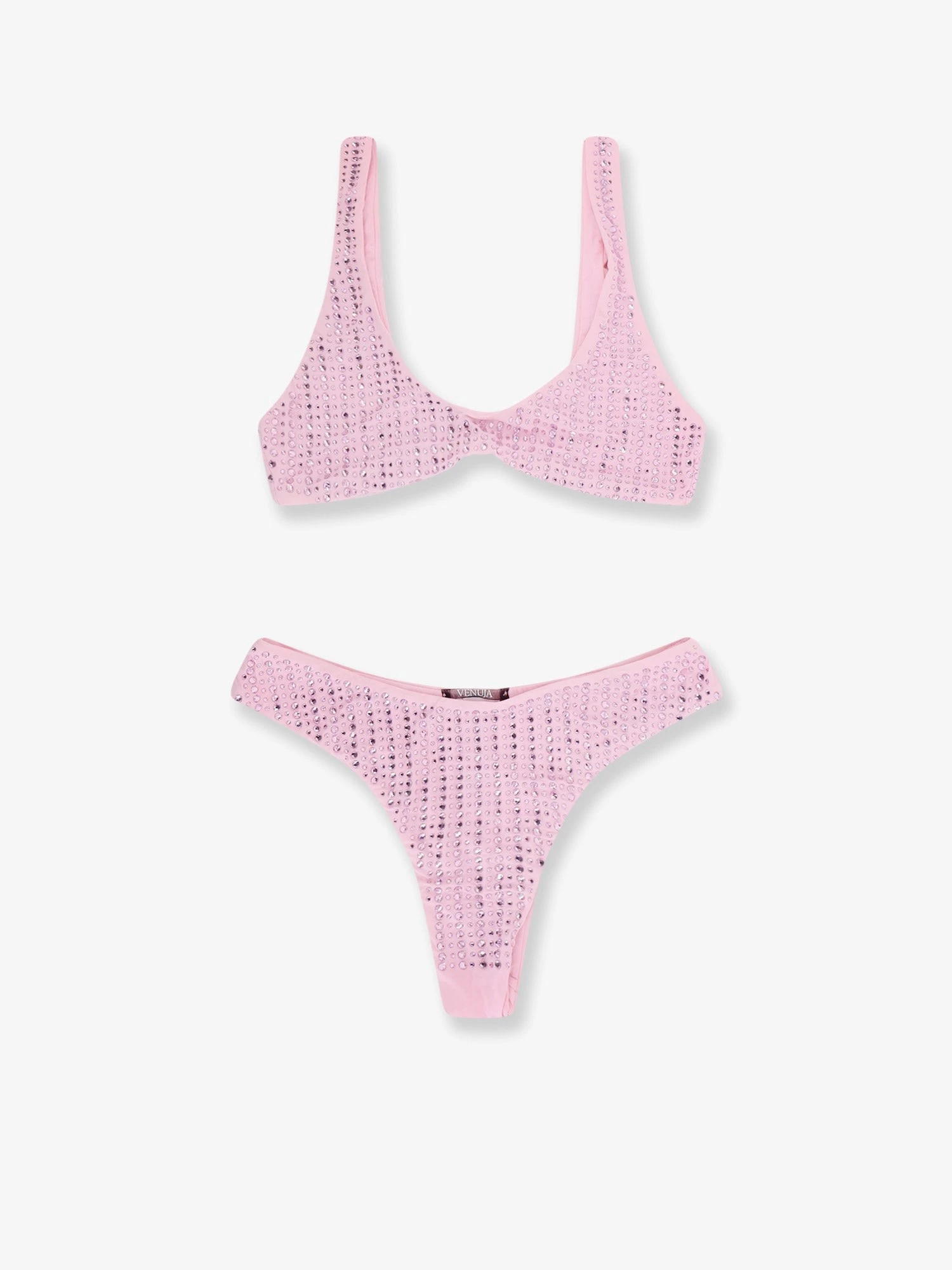 Bikini in nylon con strass all-over.webp