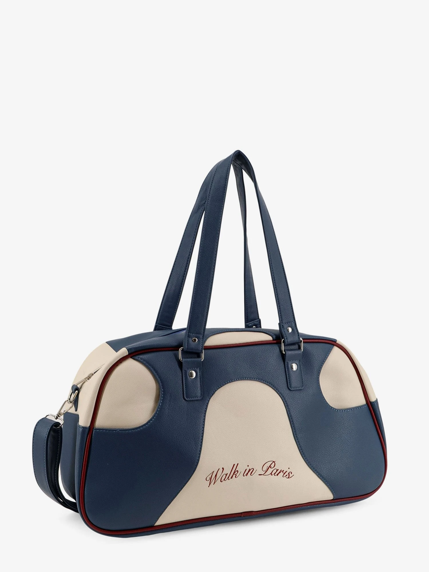 Leather crossbody bag with embroidered logo on the front.webp