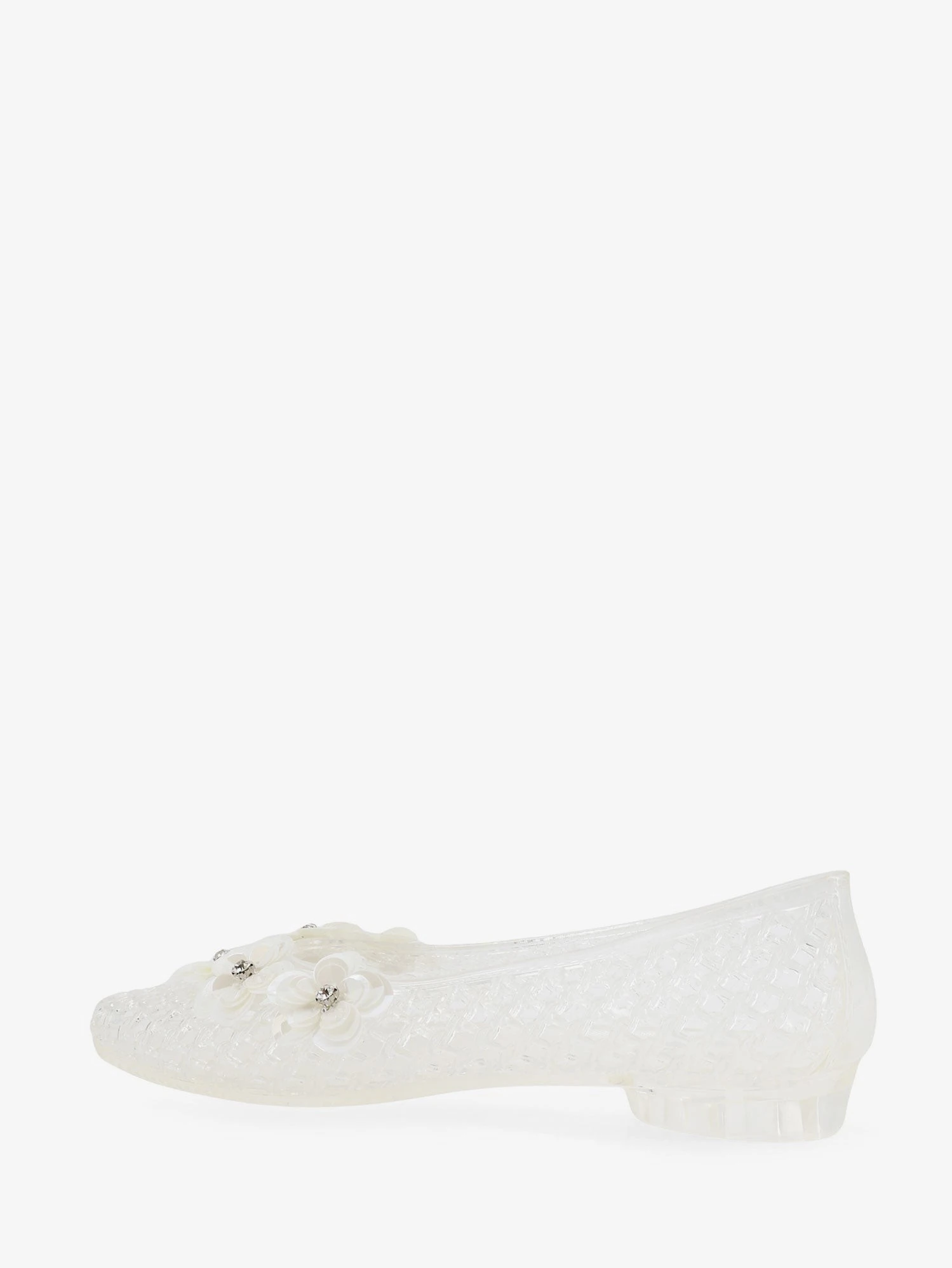PVC ballerinas with beading on the front.webp