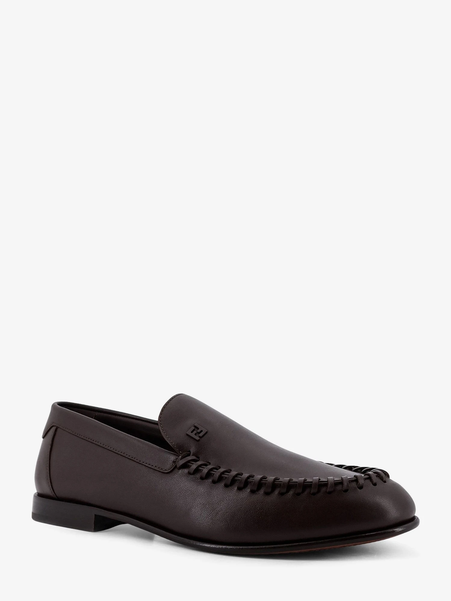 Leather loafers with metal FF logo.webp