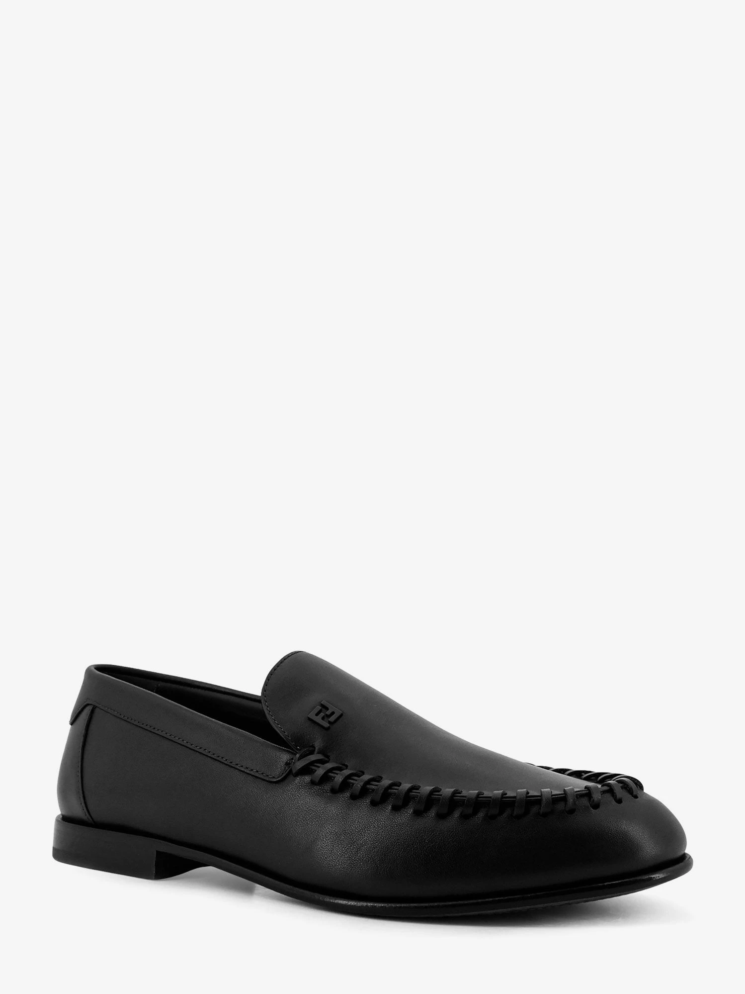 Leather loafers with metal FF logo.webp