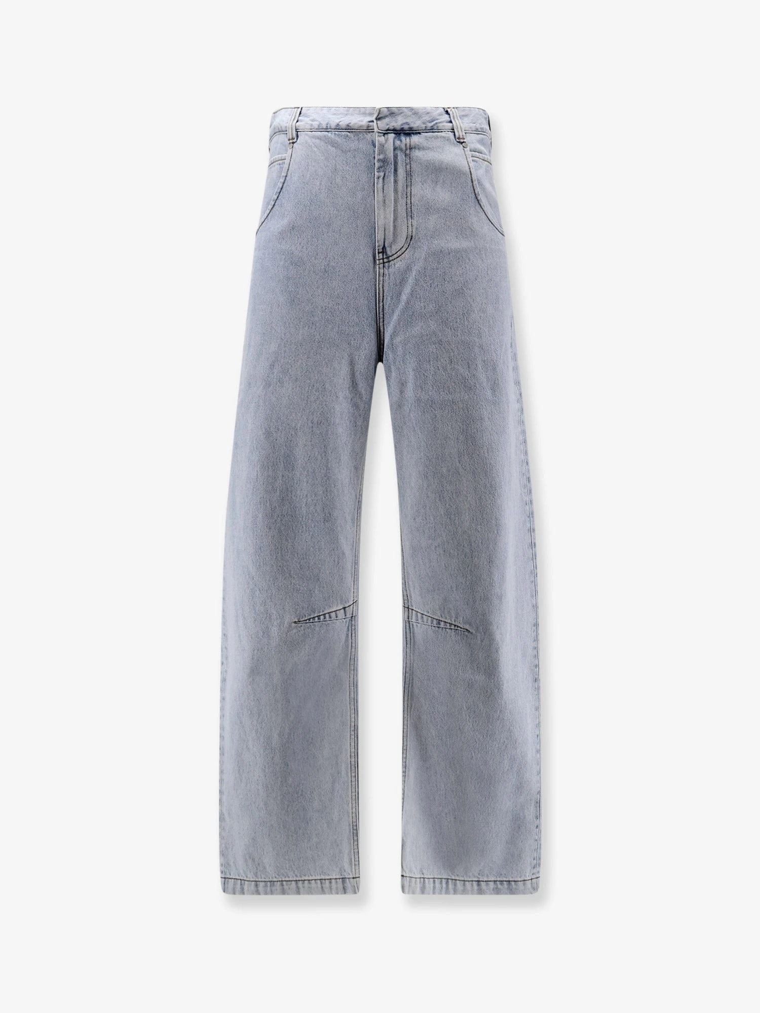 Gem cotton jeans with back leather logo patch.webp