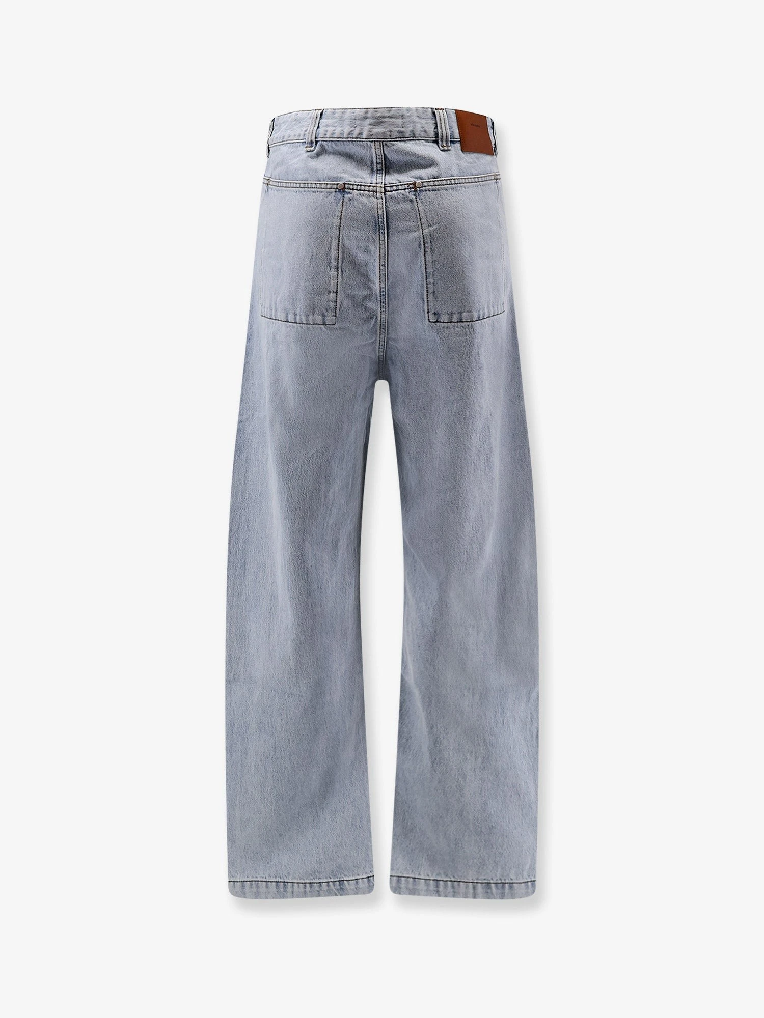 Gem cotton jeans with back leather logo patch.webp